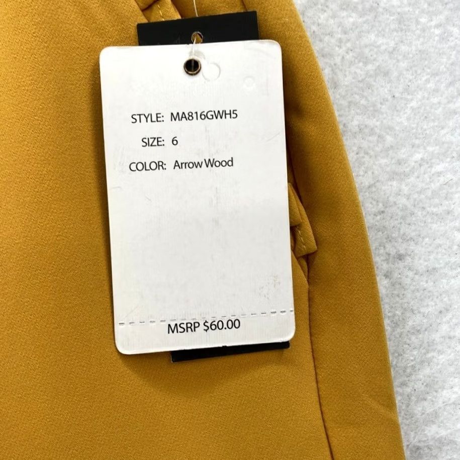 Vintage Zac & Rachel Bond 18 Women's 6 Yellow Stretch Tapered Leg Pants Mid Rise Casual Chino Flat Front Slim Inseam 28" Polyester Spandex Size 24" / US 00 / IT 34 - 4 Thumbnail