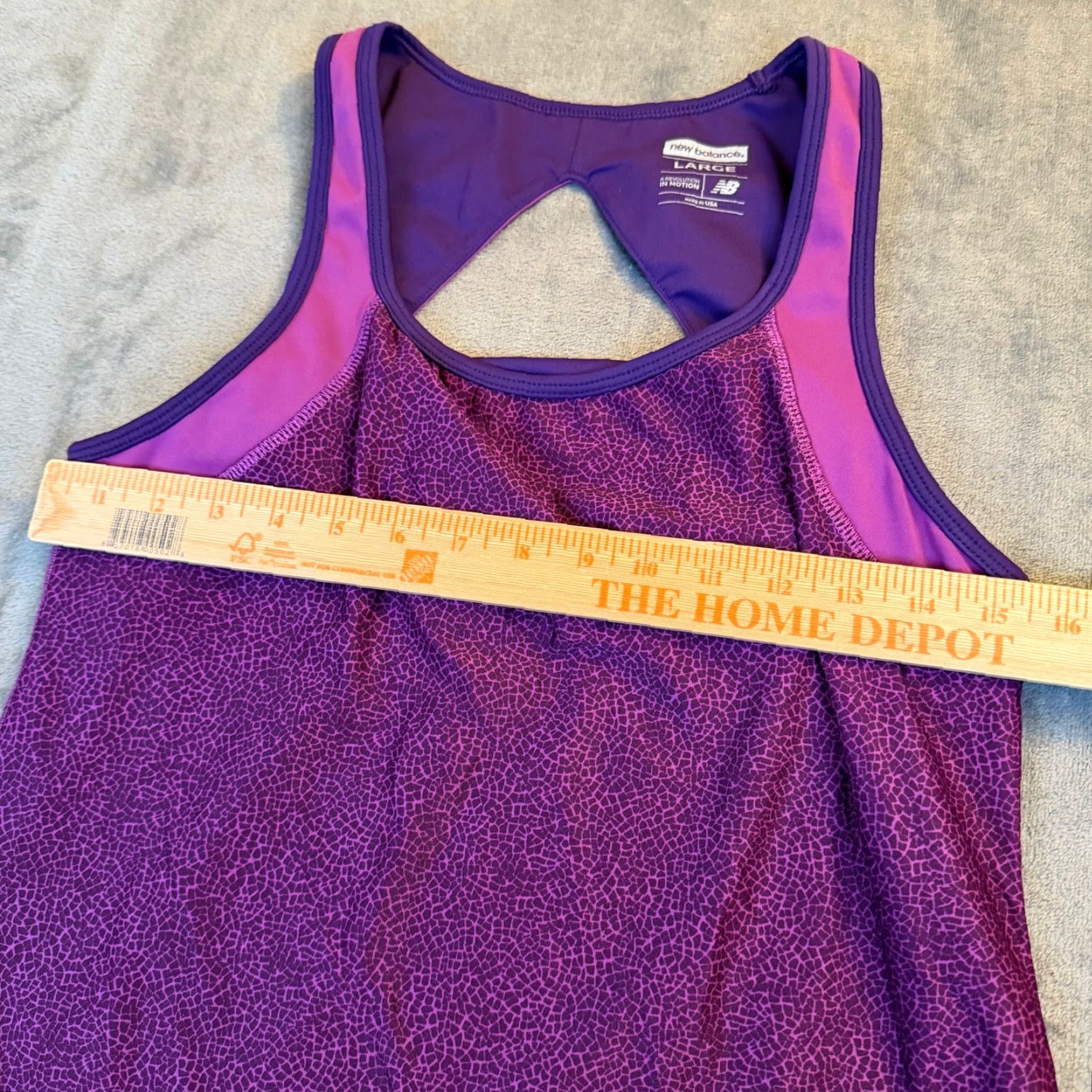 New Balance New Balance Athletic Tank Top Purple Pattern Racerback Womens Size Large Size L / US 10 / IT 46 - 6 Thumbnail