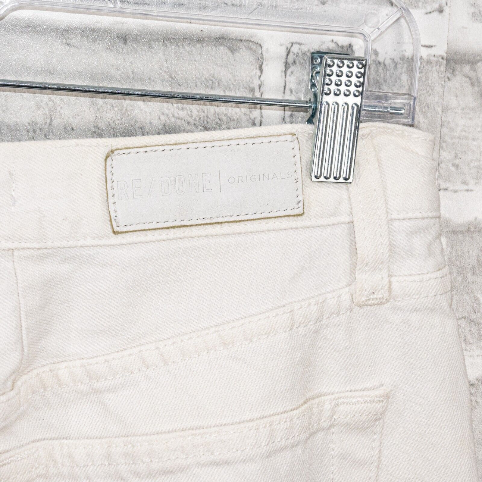 RE/DONE RE/DONE Originals Double Needle Crop Denim Jeans White Size 29" - 11 Thumbnail