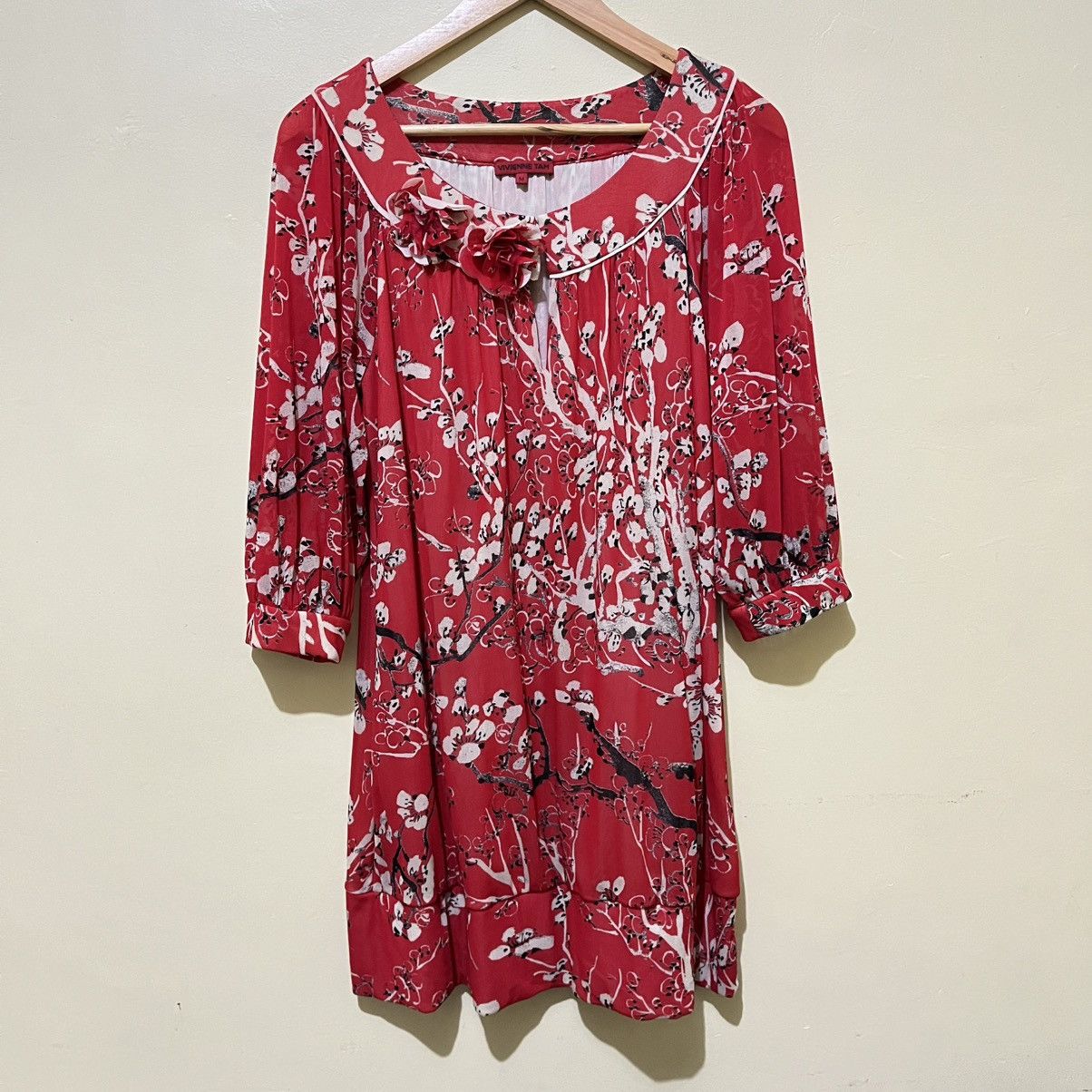 Vivienne Tam VIVIENNE TAM - PLUM FLORAL MESH DRESS Size M / US 6-8 / IT 42-44 - 1 Thumbnail