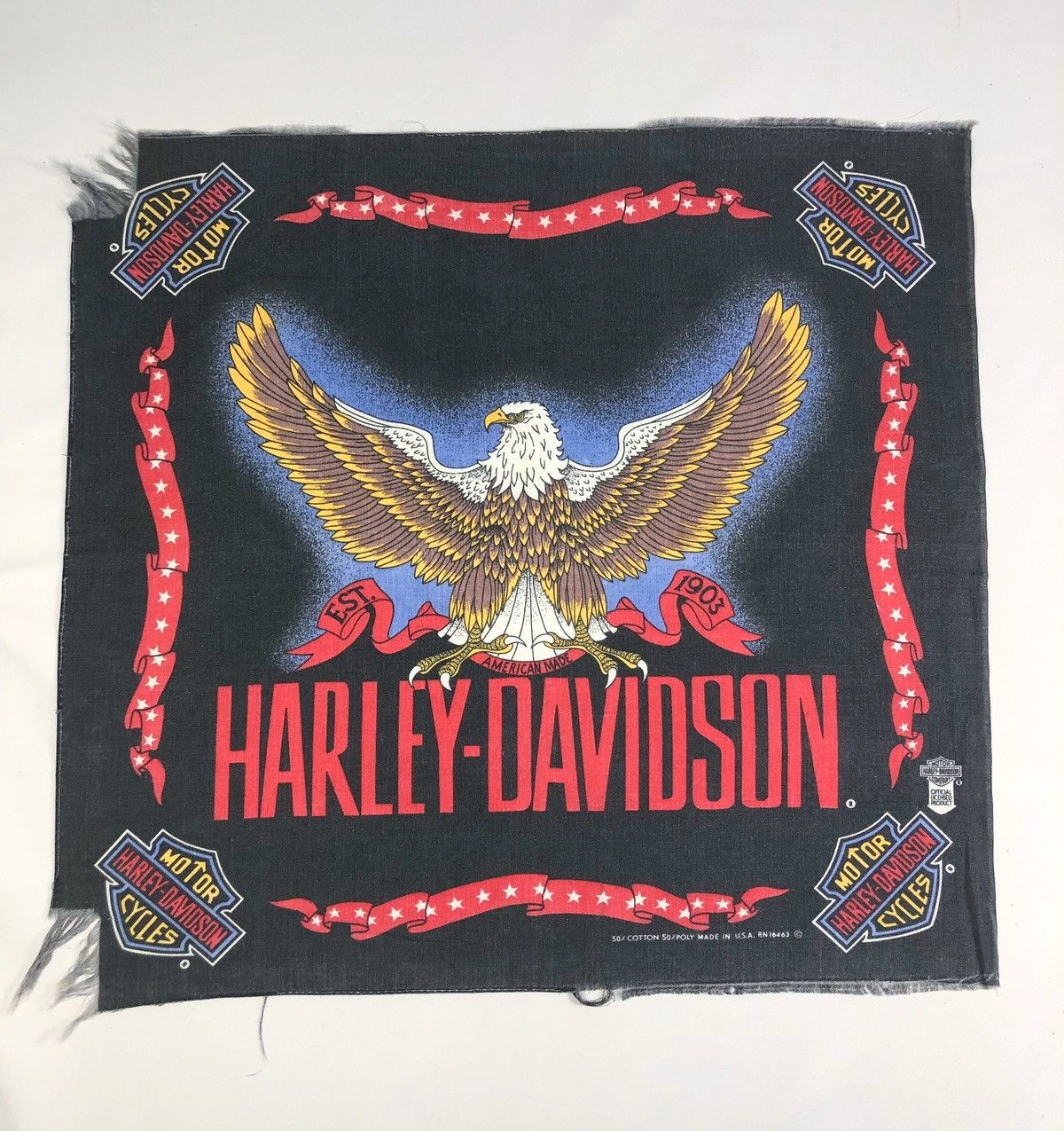 Harley Davidson × Vintage Rare Vintage Harley Davidson Bandana Made in USA Size ONE SIZE - 1 Thumbnail