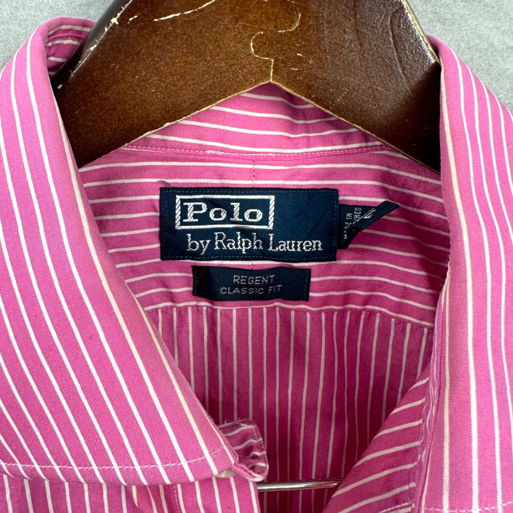 Polo Ralph Lauren VINTAGE Polo Ralph Lauren Shirt Men's 16.5 Large Pink Regent Fit Preppy Dad Polo Ralph Lauren Shirt, 16.5 Large, Pink, Button-Up, Classic, 90s, Mens Size US L / EU 52-54 / 3 - 7 Thumbnail