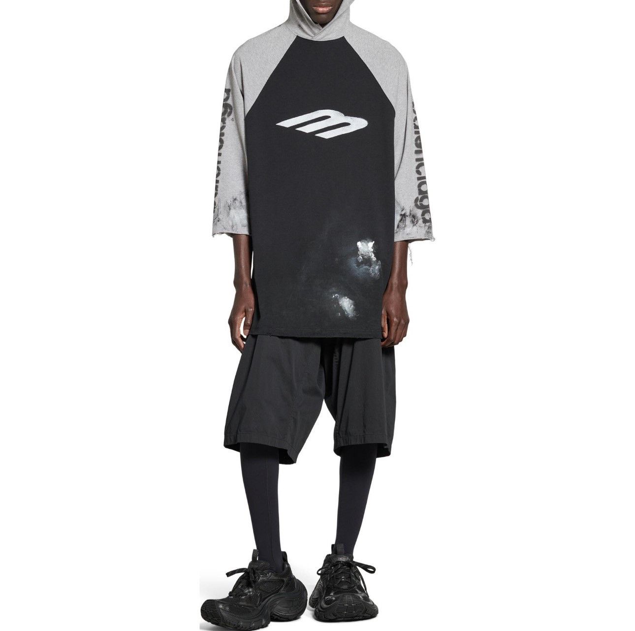 Balenciaga Balenciaga 24 Latest 3 B Letter Dirty Old Color-Block Hoode Size US S / EU 44-46 / 1 - 9 Thumbnail