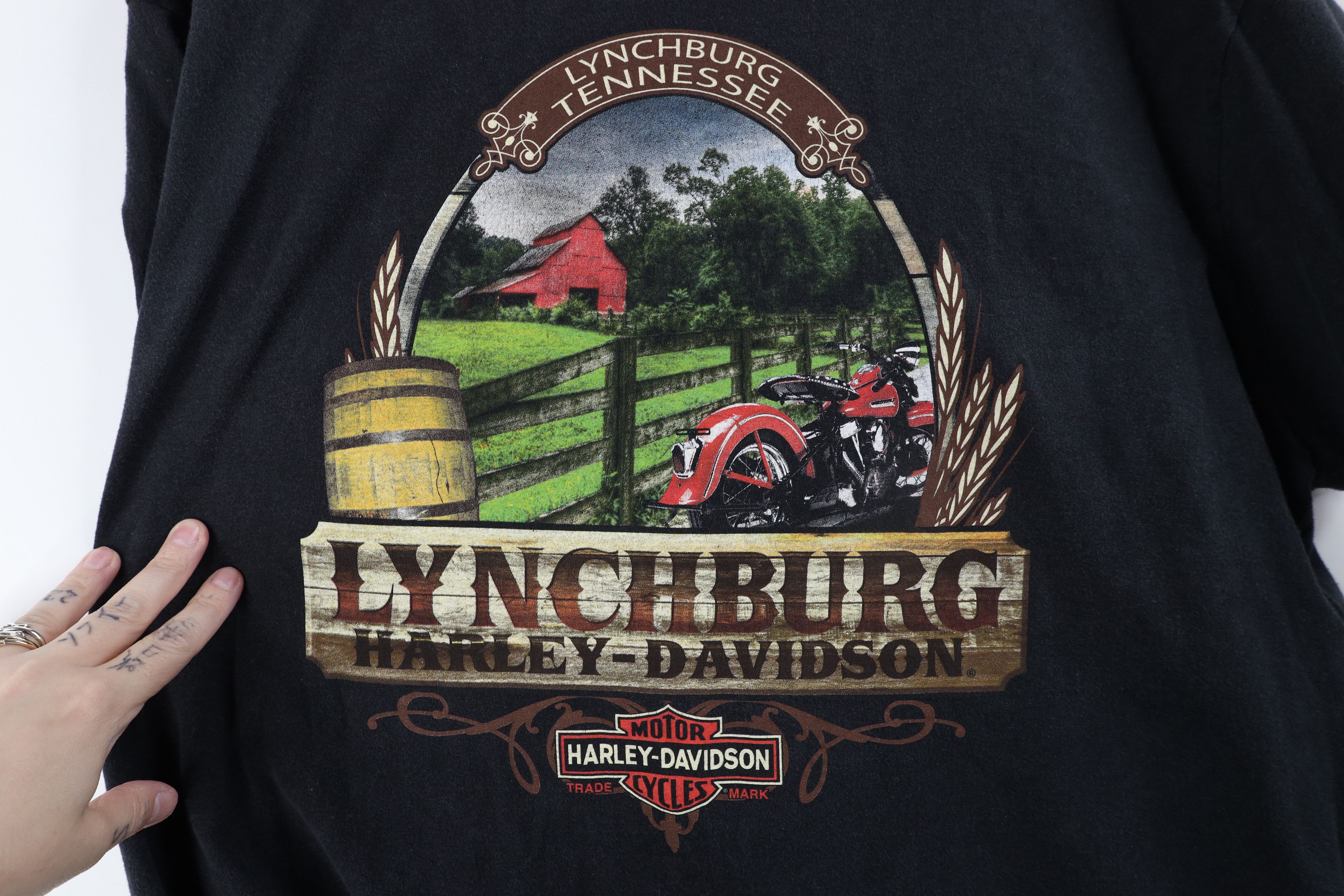 Harley Davidson × Vintage Vintage Harley Davidson Spell Out Eagle Pocket T-Shirt Black Size US XXL / EU 58 / 5 - 12 Thumbnail