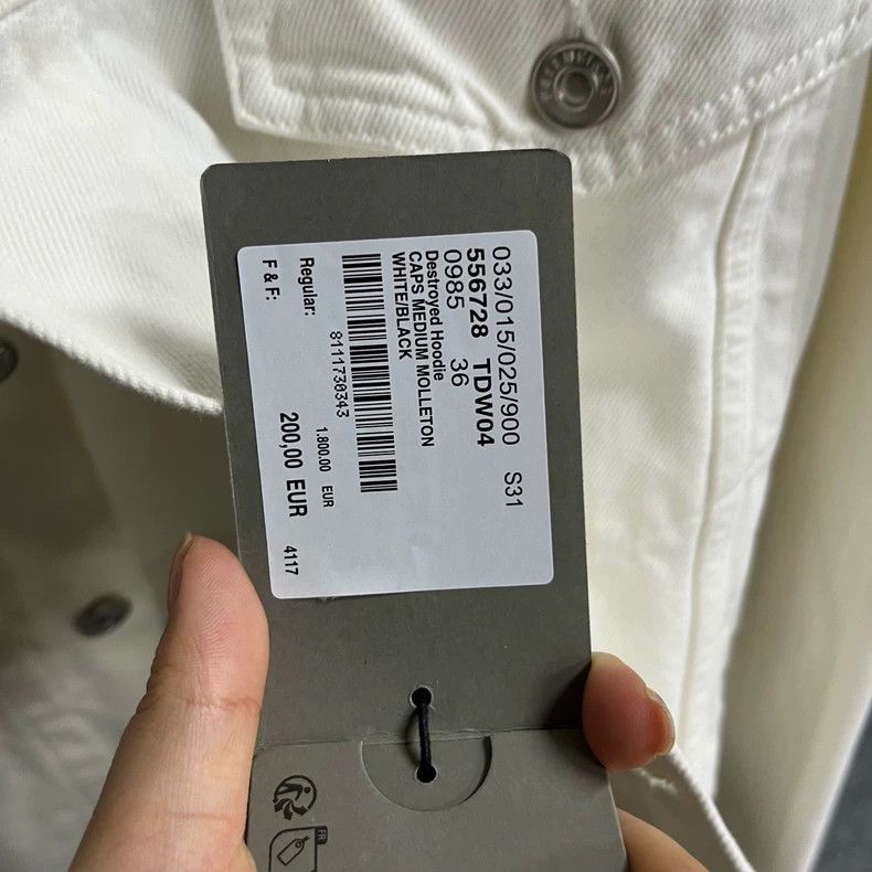 Balenciaga Balenciaga White Solid Ribbon Denim Jacket Jacket Size XS / US 0-2 / IT 36-38 - 5 Thumbnail