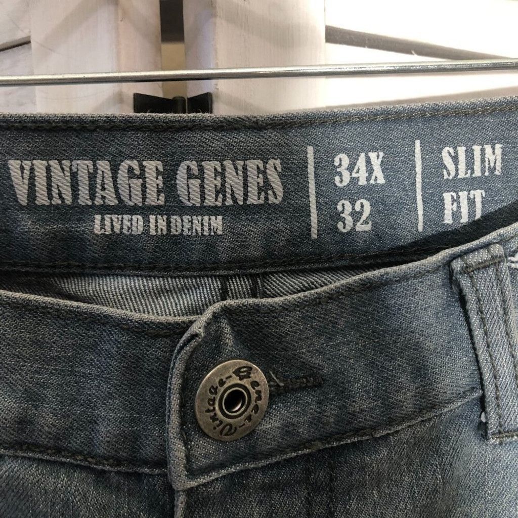 Vintage slim fit light blue Jeans cotton blend retro style Sz 34 X32 Size US 34 / EU 50 - 6 Thumbnail