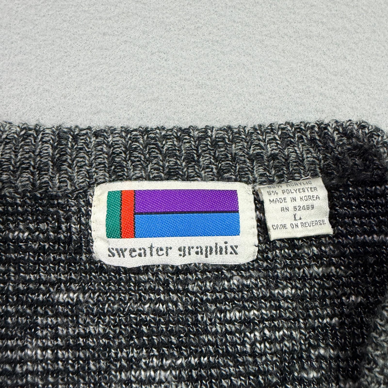 Vintage Vintage Sweater Graphix Cardigan Mens Large Geometric 90s Size US L / EU 52-54 / 3 - 4 Thumbnail