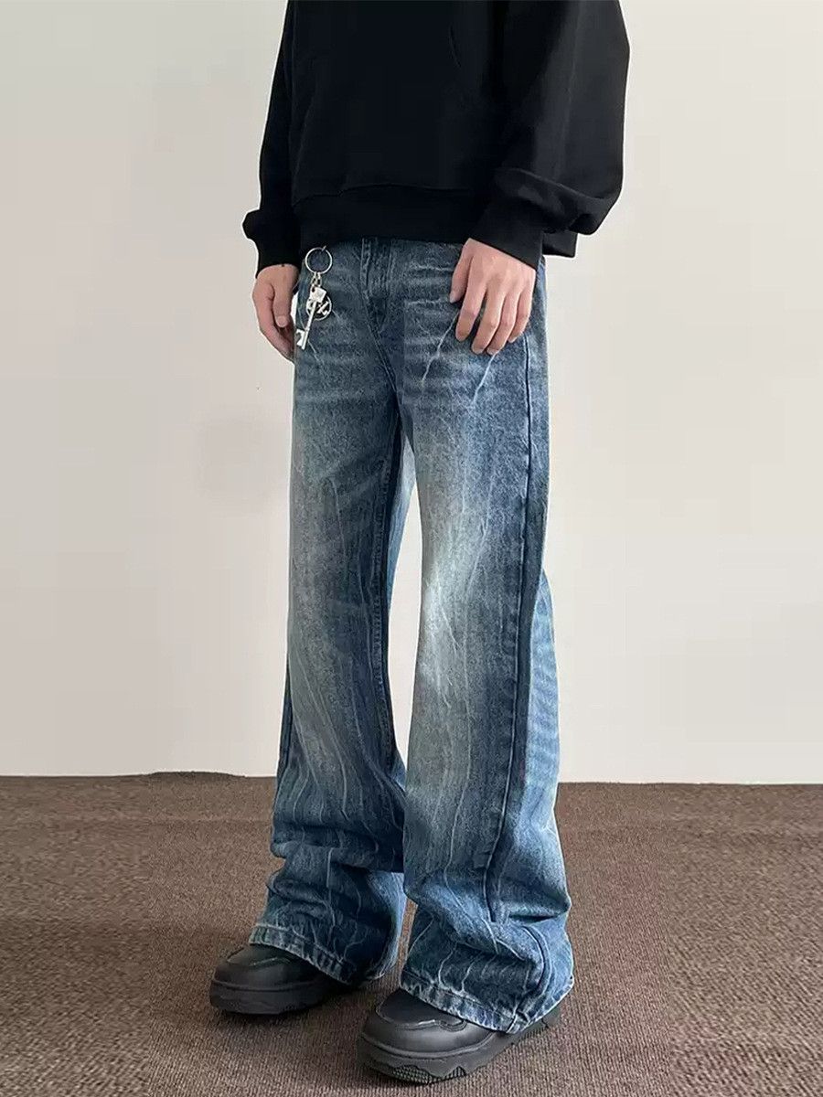 Japanese Brand Men's loose-fit cleanfit straight leg lightning jeans Size US 32 / EU 48 - 3 Thumbnail