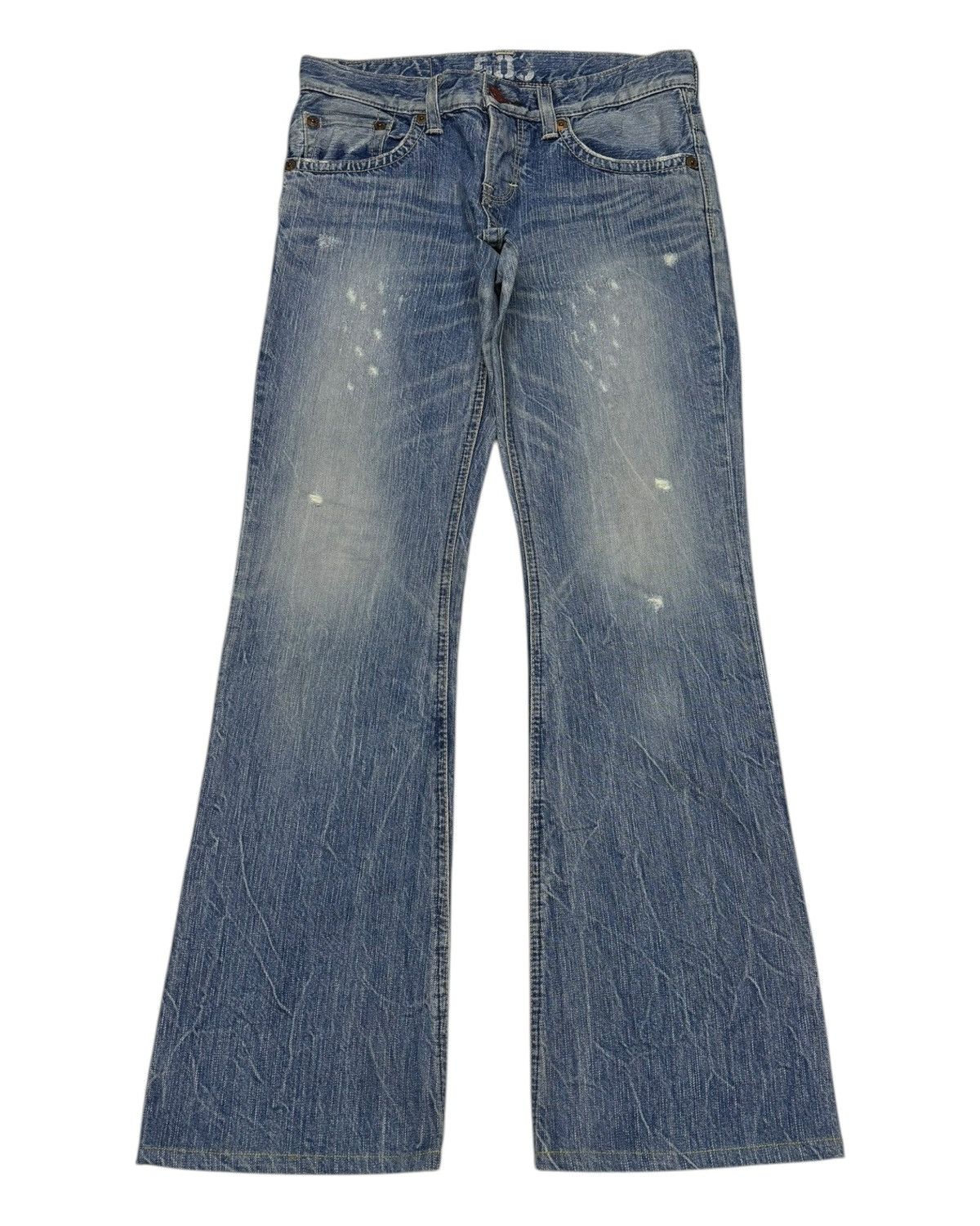 Edwin Flare Jeans Edwin 503 Bootcut Distressed Denim Jeans Size 31" - 1 Thumbnail