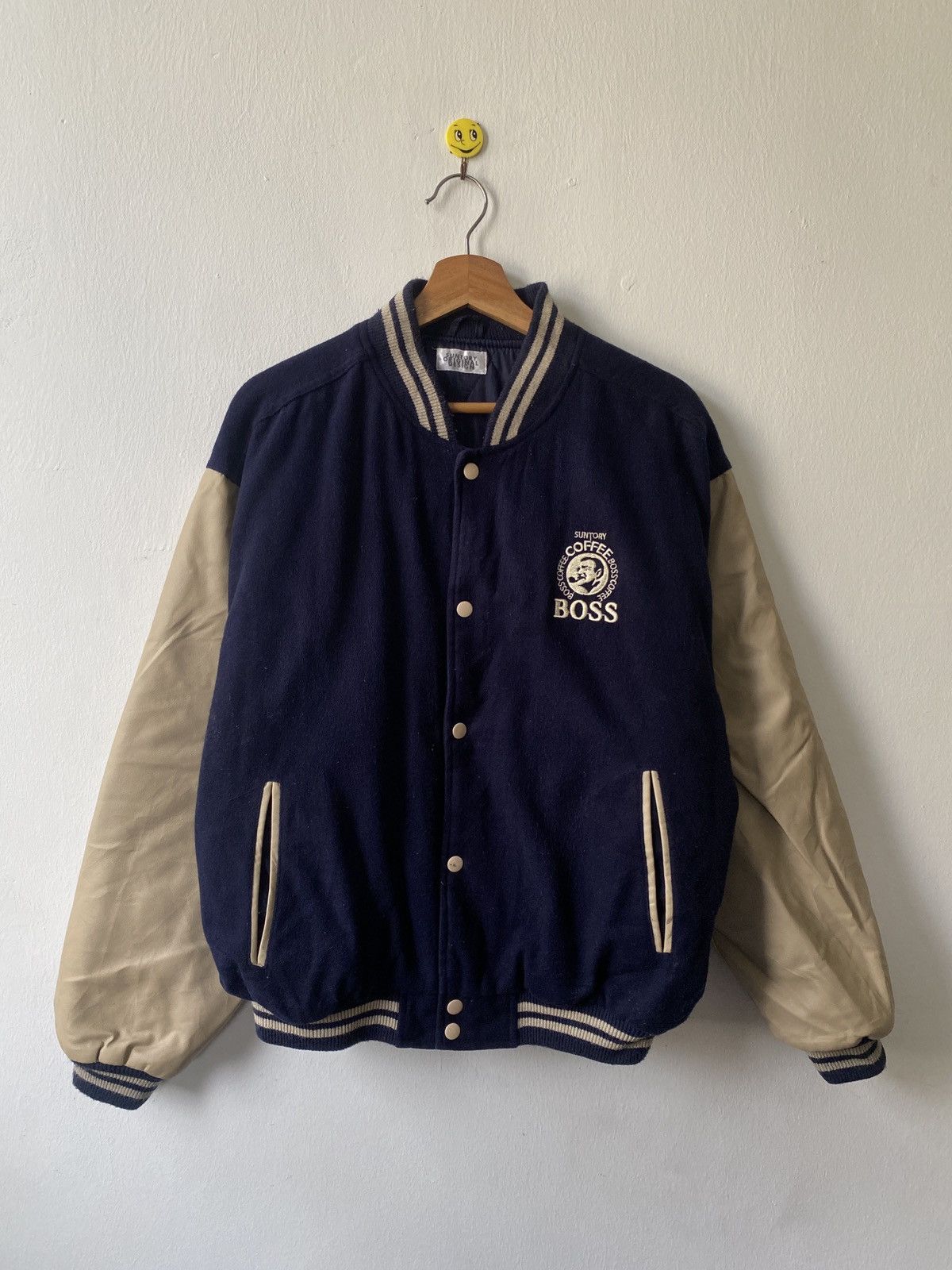 Japanese Brand Vintage Suntory Boss Coffe Wool Varsity Jacket Size US L / EU 52-54 / 3 - 2 Thumbnail
