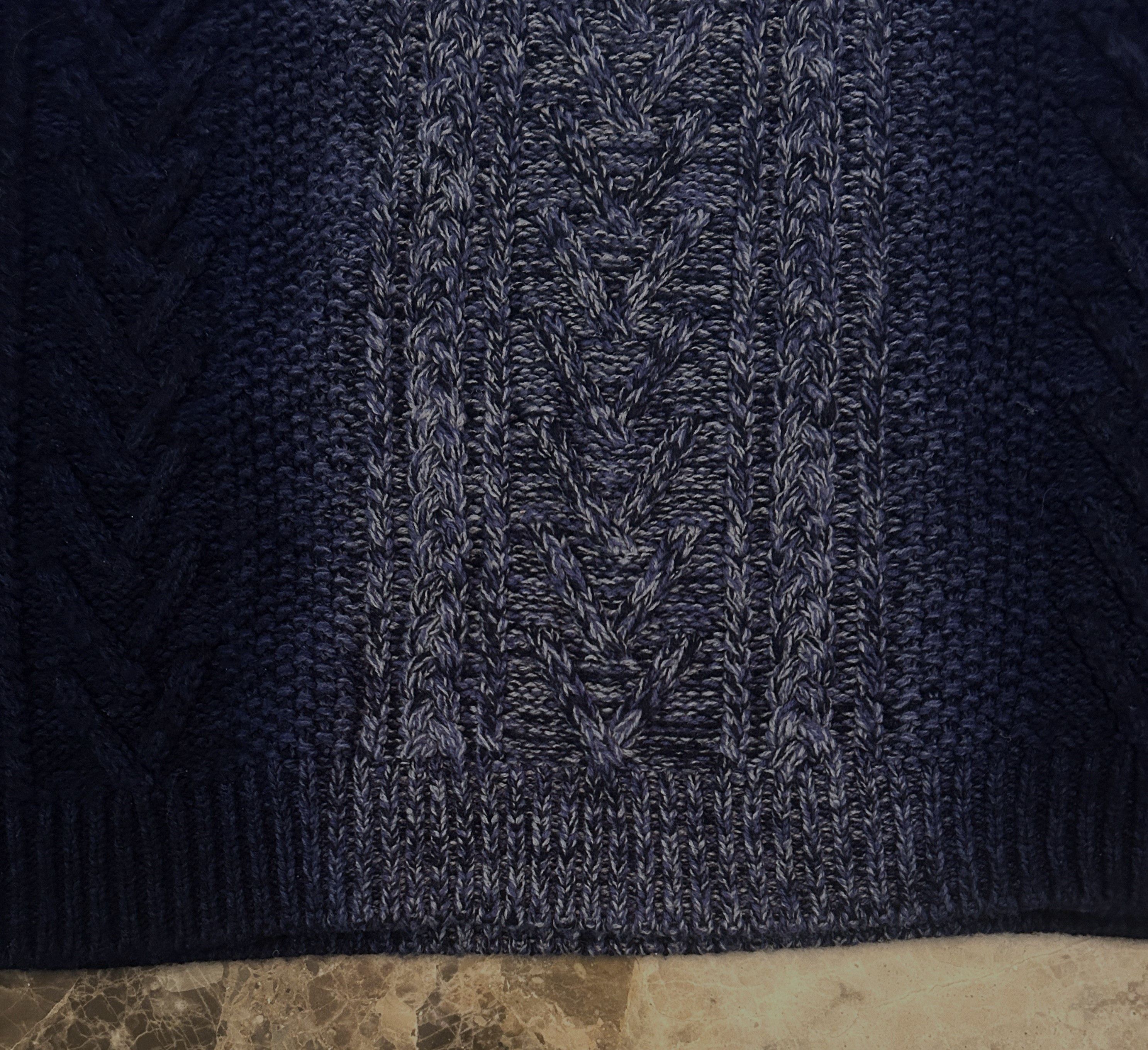 Vince Vince Cable Knit Sweater Navy Marled XL Wool Cashmere Size US XL / EU 56 / 4 - 5 Thumbnail