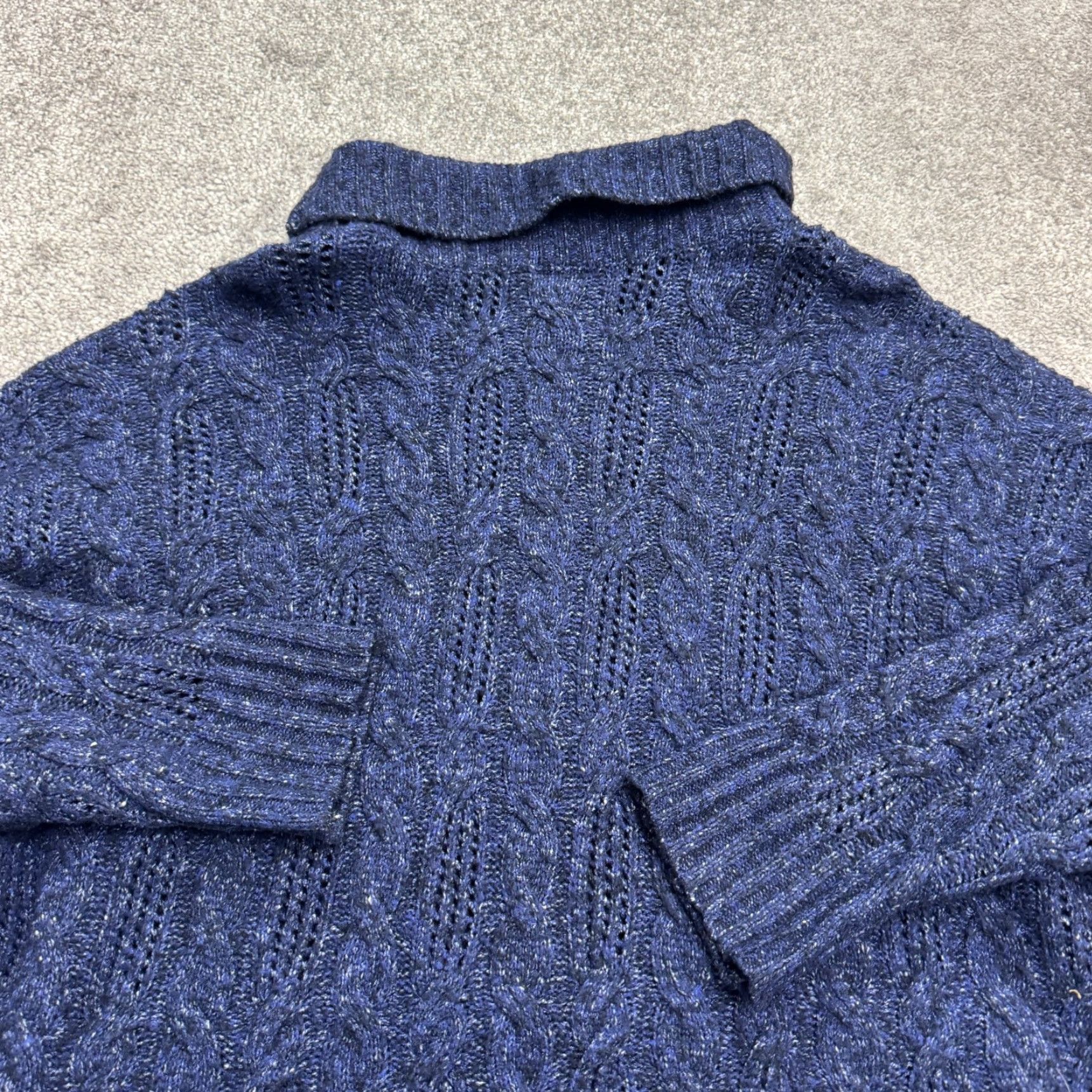 Torrid Torrid Wool? No—Torrid Marbled Cable Pointelle Knit Cowl Pullover Sweater Womens Plus 2X Blue Size XXL / US 16-18 / IT 52-54 - 4 Thumbnail