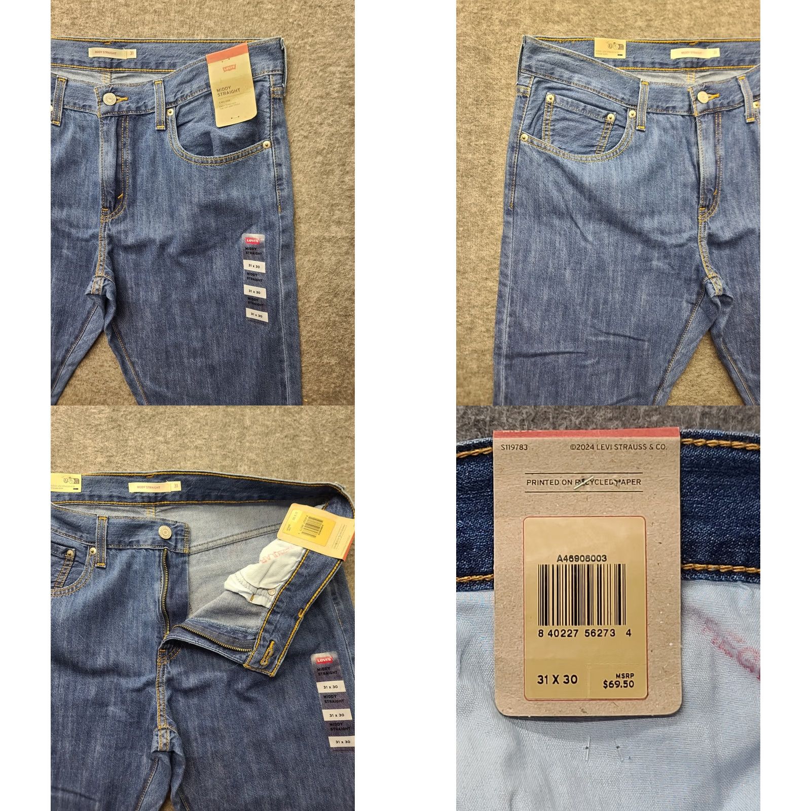 Levi's Levi's Jeans Womens 31x30 Slim Fit Straight Leg Mid Rise Stretch Denim Blue Size 24" / US 00 / IT 34 - 8 Thumbnail