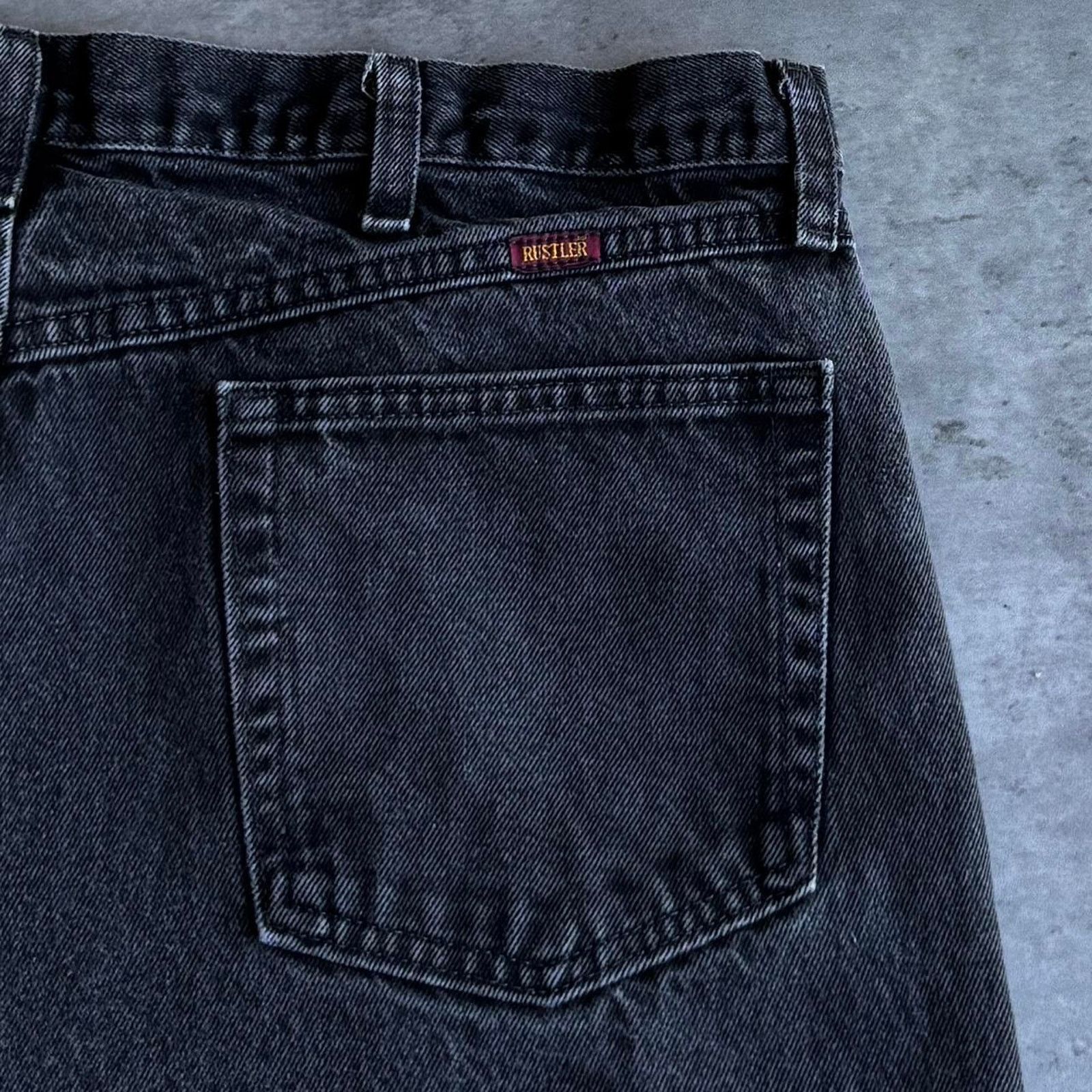 Japanese Brand × Rustler × Vintage Vintage Y2K Faded Black Grunge Opium Baggy Denim Jeans Size US 37 - 3 Thumbnail
