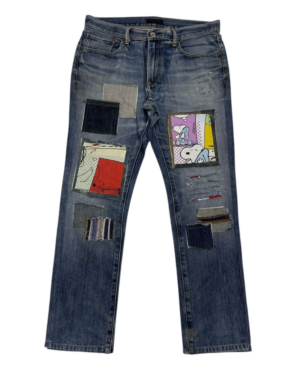 Kapital × Undercover × Uniqlo VINTAGE UNIQLO CUSTOM PATCHES DISTRESSED DENIM JEAN JAPAN Size US 35 - 7 Thumbnail