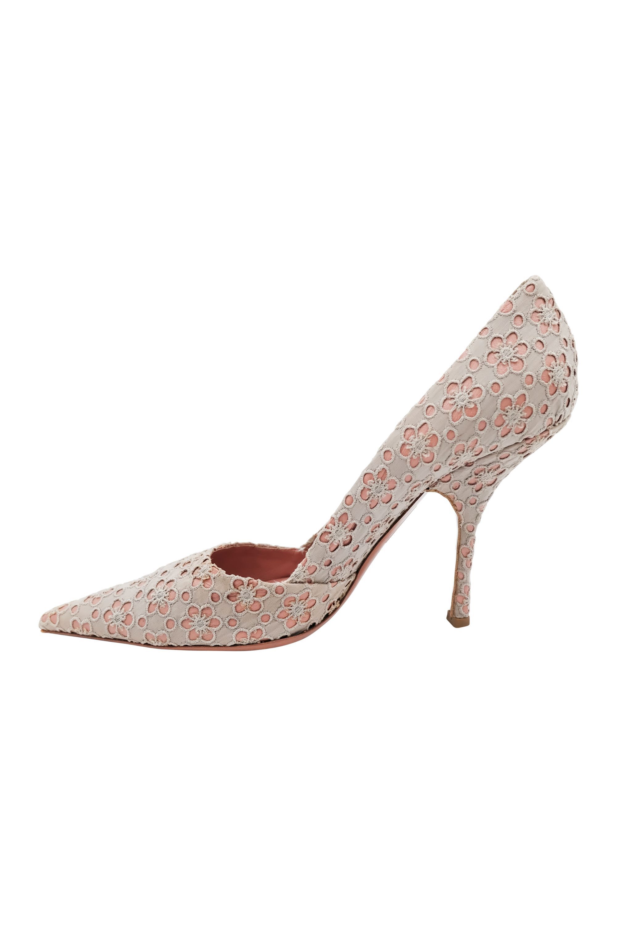 Alaia Alaïa Beige Floral Lace Pointed-Toe Pumps Size US 8.5 / IT 38.5 - 1 Thumbnail