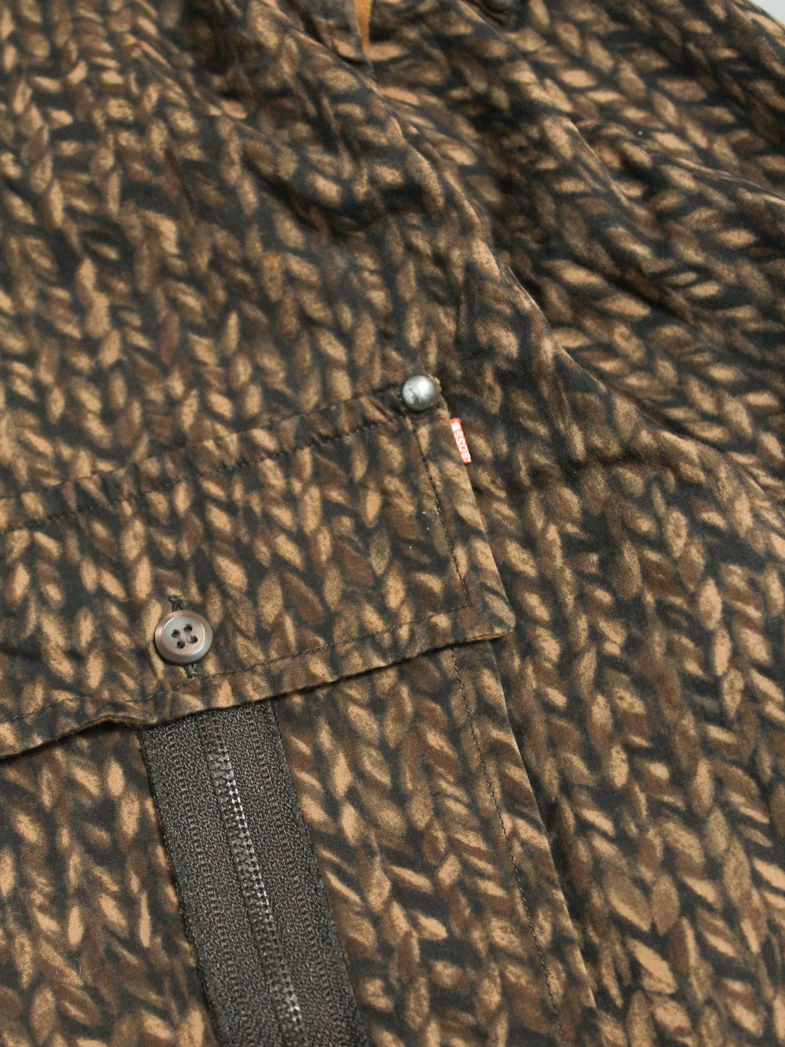 Hugo Boss × Vintage 💛VINTAGE HUGO BOSS ABSTRACT SHIRT BROWN L AVANTGARDE Size US L / EU 52-54 / 3 - 6 Thumbnail