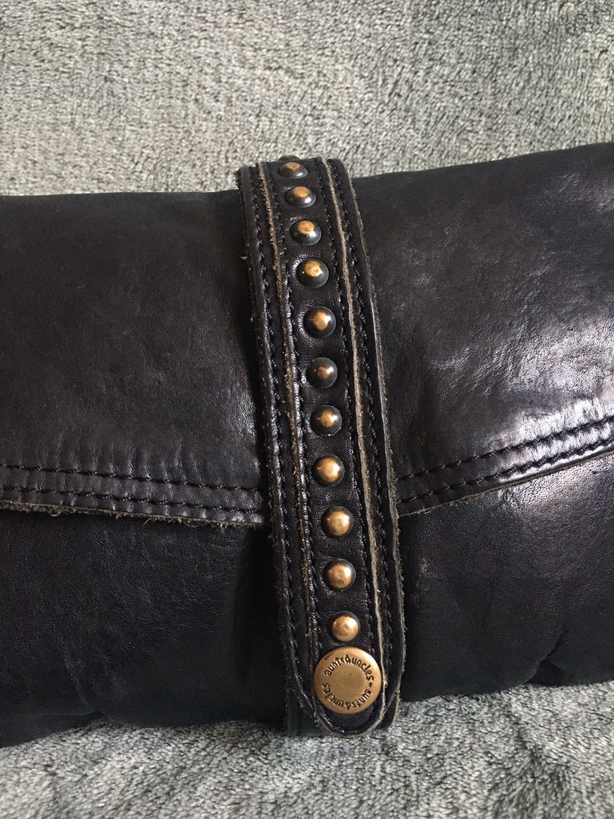 Vintage Aunts & Uncles Black Leather Handbag Shoulder Bag Size ONE SIZE - 2 Thumbnail