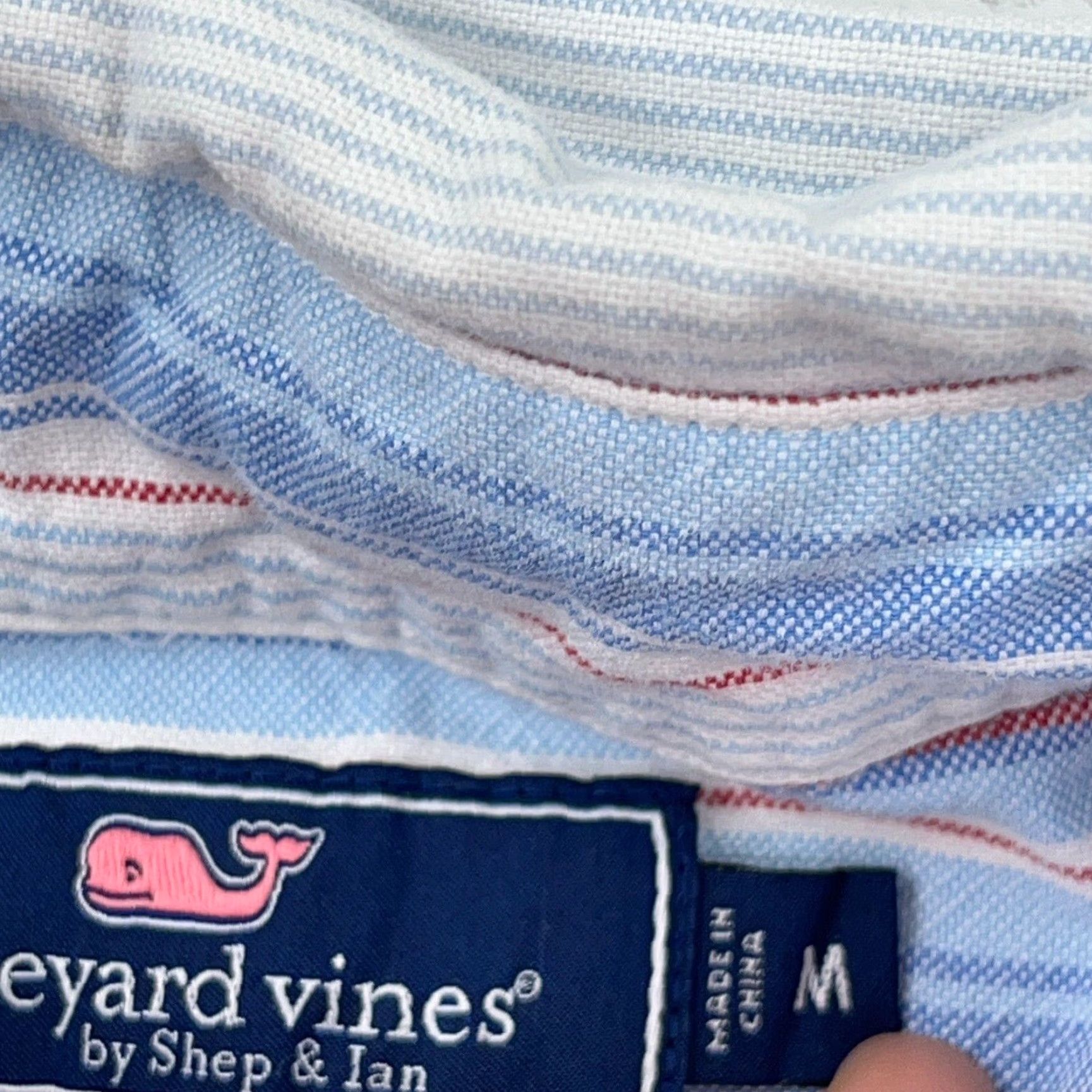 Vineyard Vines VINEYARD VINES Shirt Men Medium Blue Button Up Slim Fit Tucker Dress Camp A29* Size 40R - 5 Thumbnail