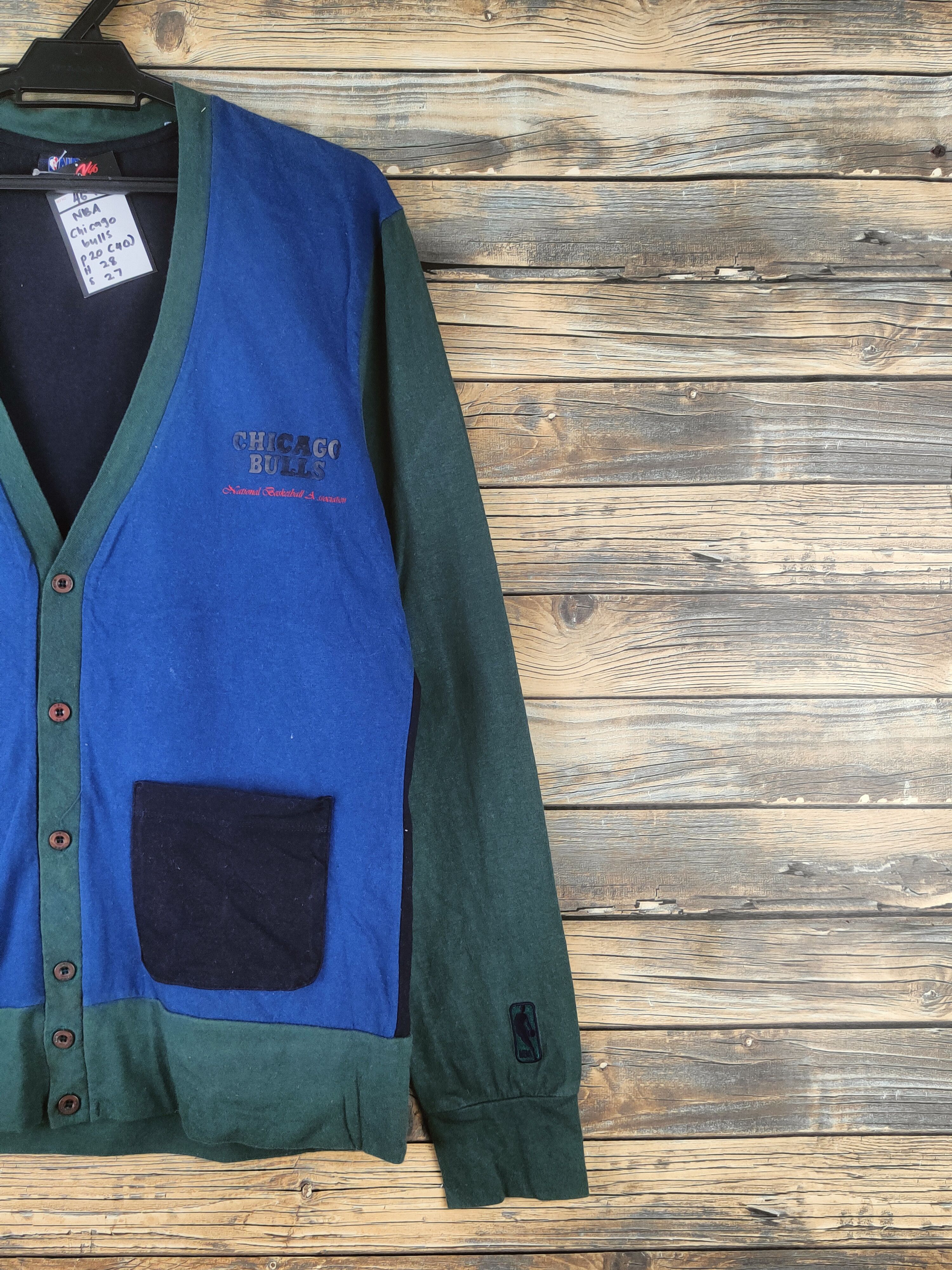 NBA DL NBA chicago bull Blue Green Cardigan #46-108 Size US M / EU 48-50 / 2 - 6 Thumbnail