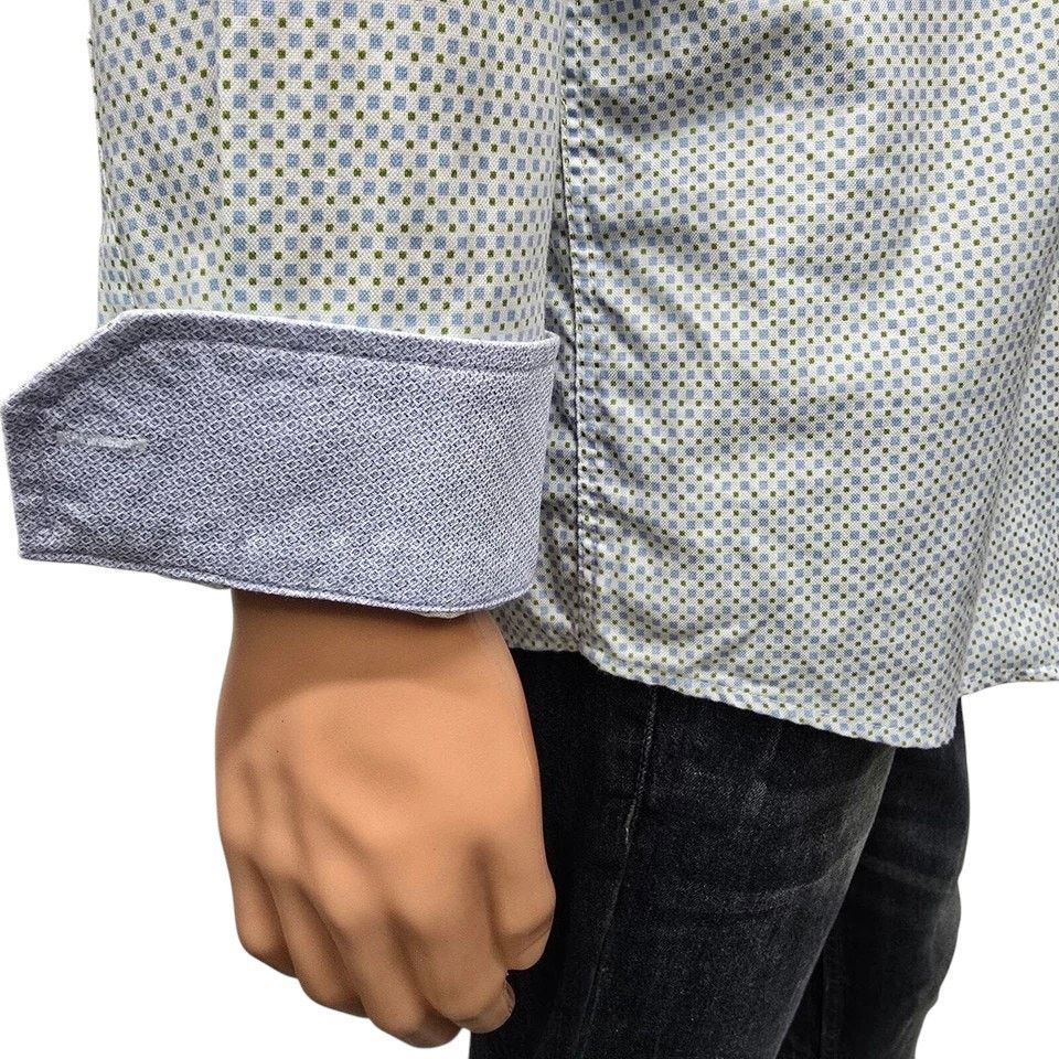 Johnston & Murphy Johnston & Murphy Dress Shirt Geo Print Contrast Flip Cuff L Size US L / EU 52-54 / 3 - 5 Thumbnail