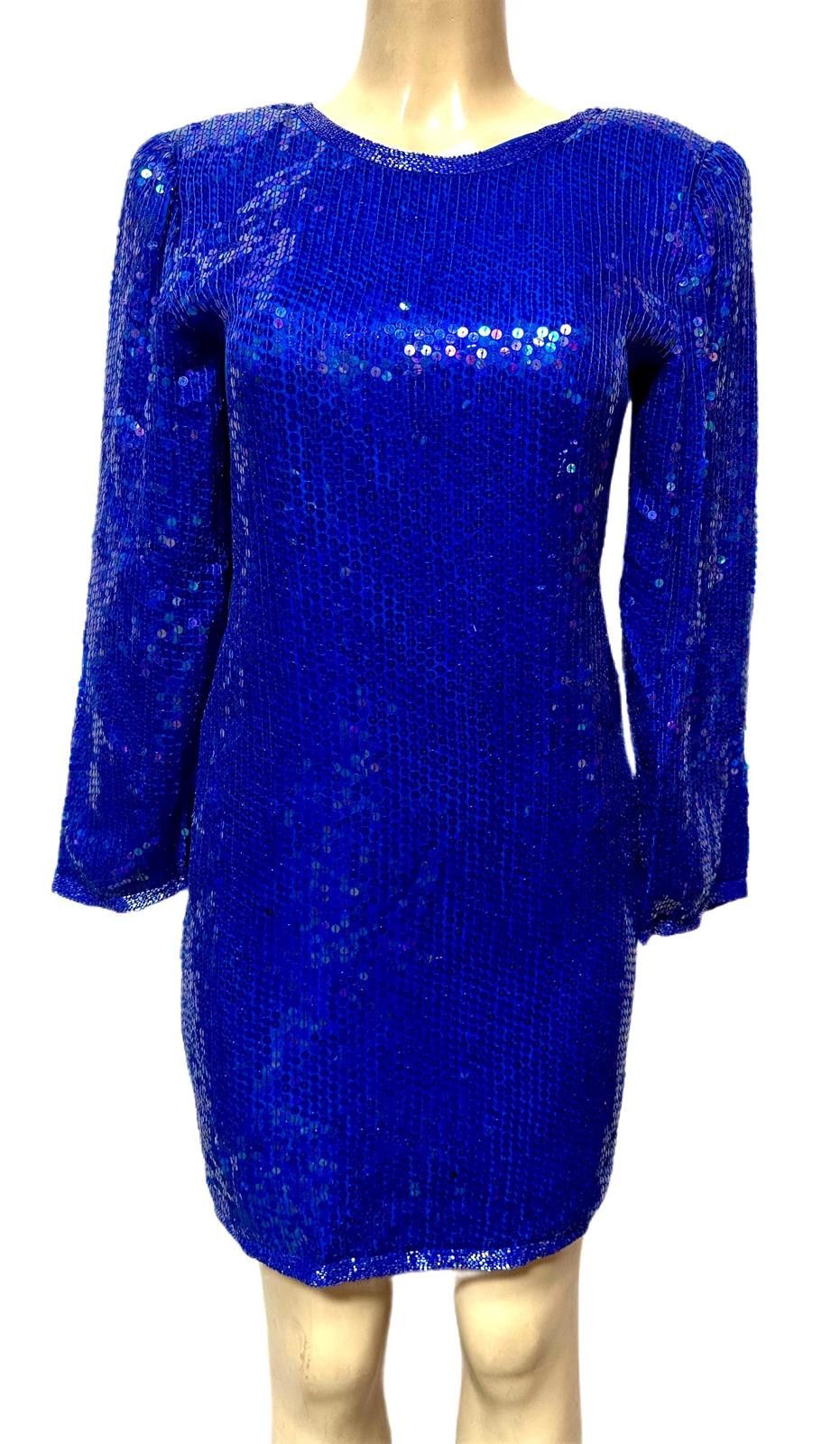 Other Sequined Dress Blue size 10 Size L / US 10 / IT 46 - 1 Preview