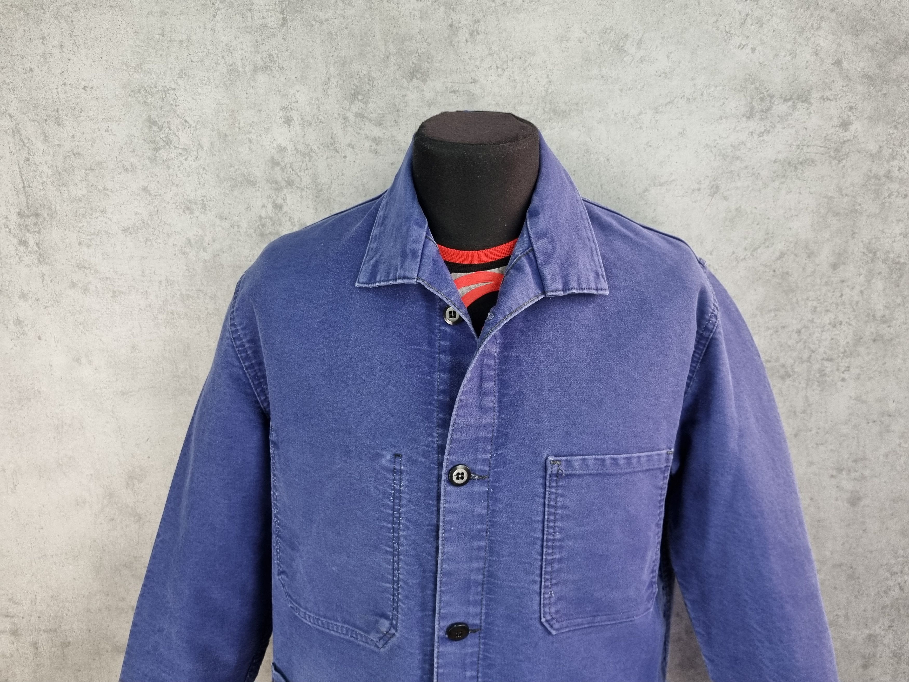 Le Laboureur Vintage French Chore Worker Relaxed Fit Faded Light Jacket Size US XL / EU 56 / 4 - 6 Thumbnail