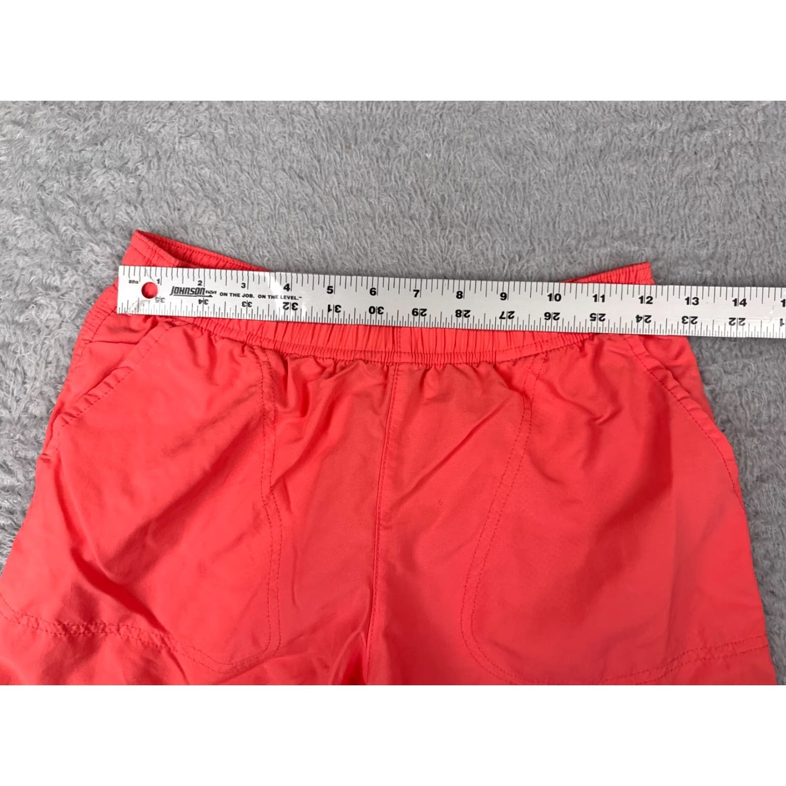 Pinko Columbia Shorts Womens Small Pink Sweat Elastic Waist Drawstring 100% Nylon Slim Regular Fit Casual Activewear Travel Womens Size 28" / US 6 / IT 42 - 4 Thumbnail