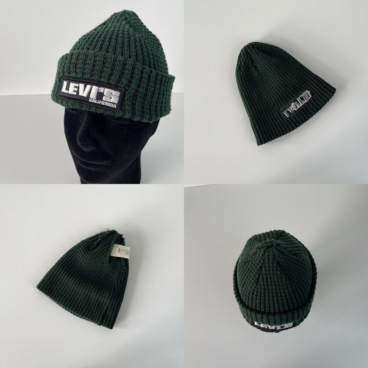Levi's Levi’s California Logo Vintage 90’s Beanie Hat Green Size ONE SIZE - 7 Thumbnail