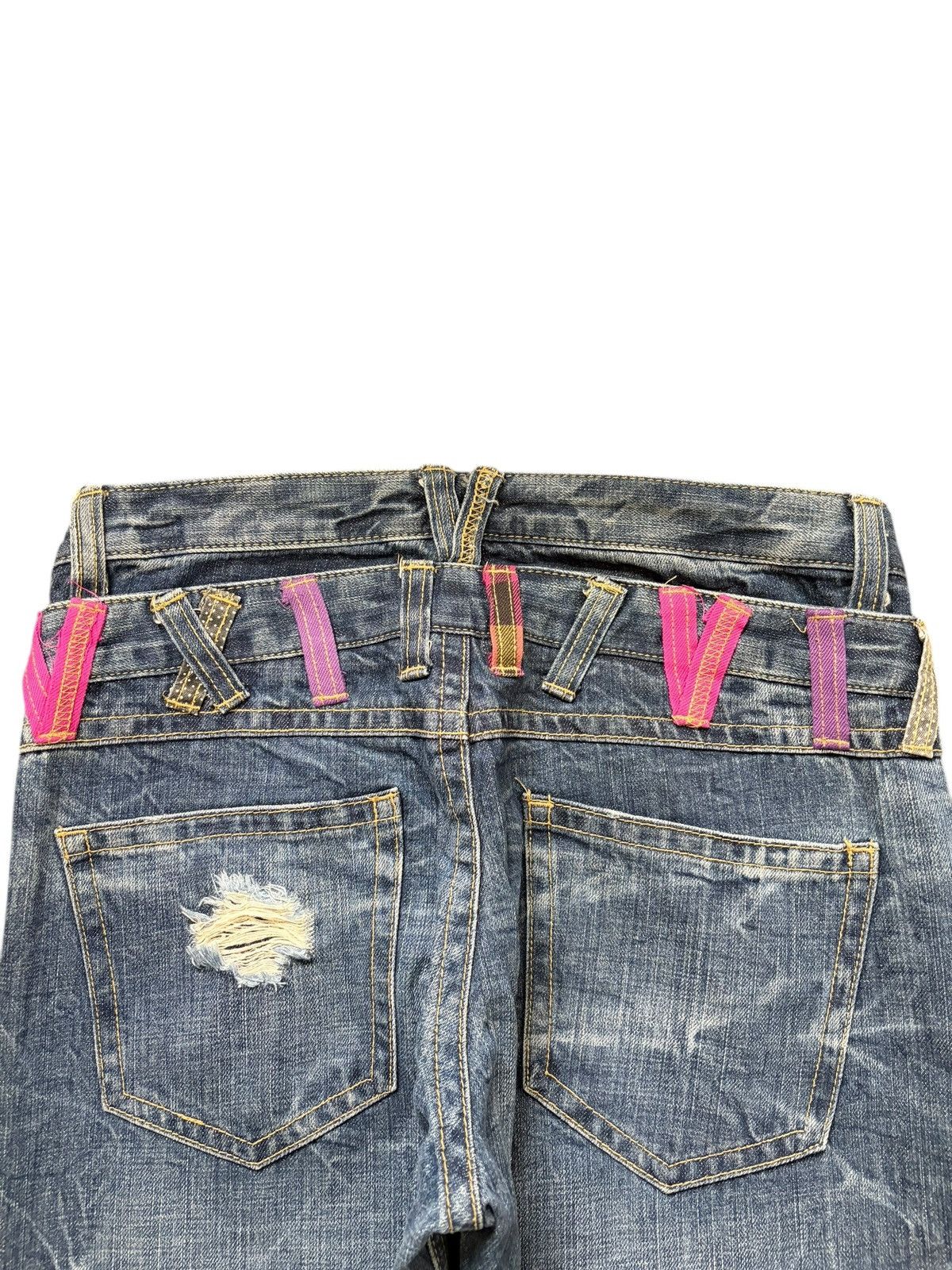 Dsquared2 Vintage Japanese Brand Double Waist Distressed Jeans Size 30" / US 8 / IT 44 - 4 Thumbnail