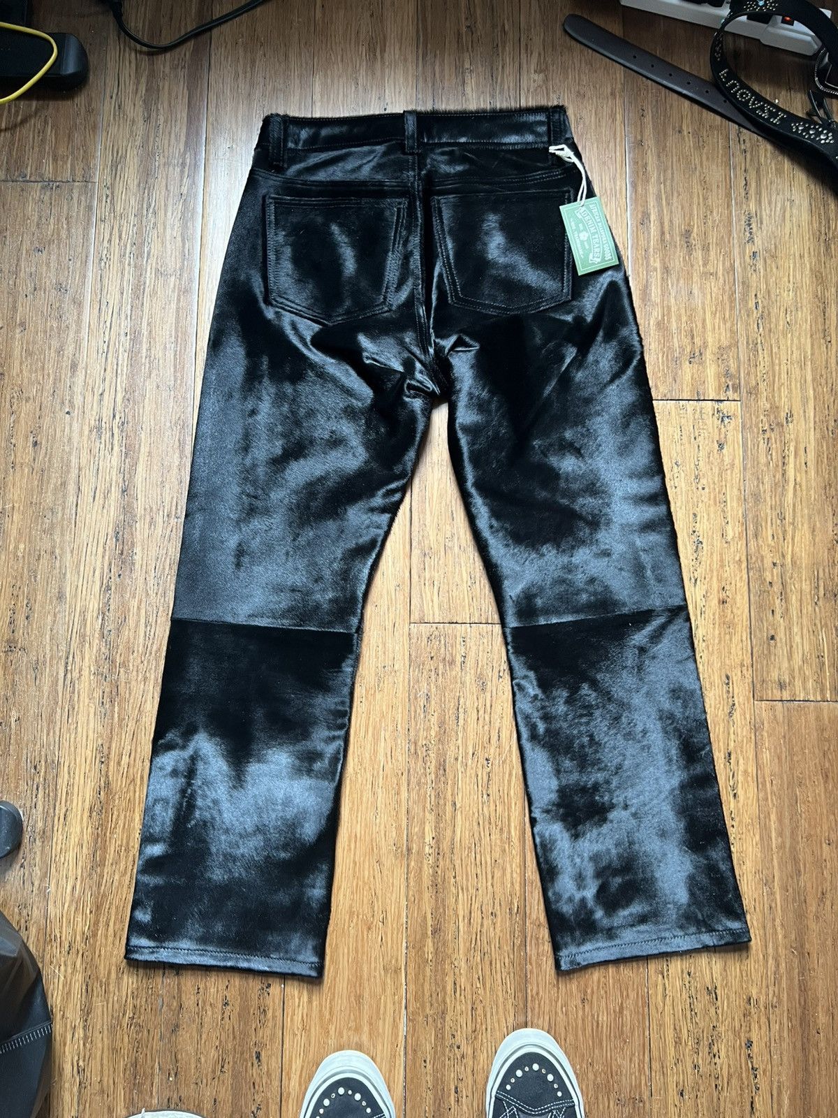 DENIM TEARS Cowhide Leather Black Pant Size US 30 / EU 46 - 2 Thumbnail