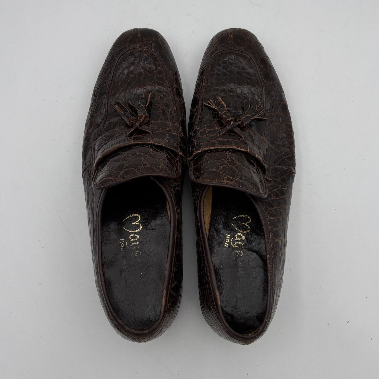 Vintage Vintage Mayer Hong Kong Crocodile Bespoke Loafers Men's 8D Size US 8 / EU 41 - 6 Thumbnail