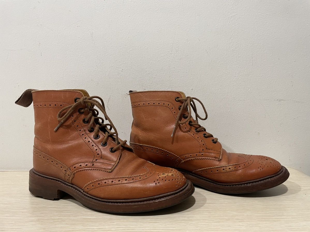 Tricker's Trickers Wingtip Boots Full Leather Made in England 🏴󠁧󠁢󠁥󠁮󠁧󠁿 Unisex Size US 5.5 / EU 38 - 2 Thumbnail