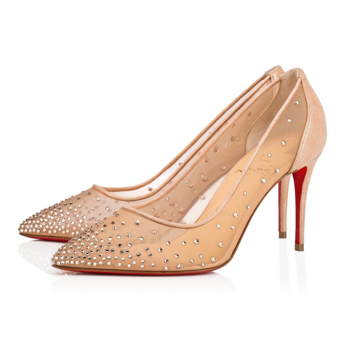 Christian Louboutin Follies Strass 85mm Beige Size US 8 / IT 38 - 1 Thumbnail