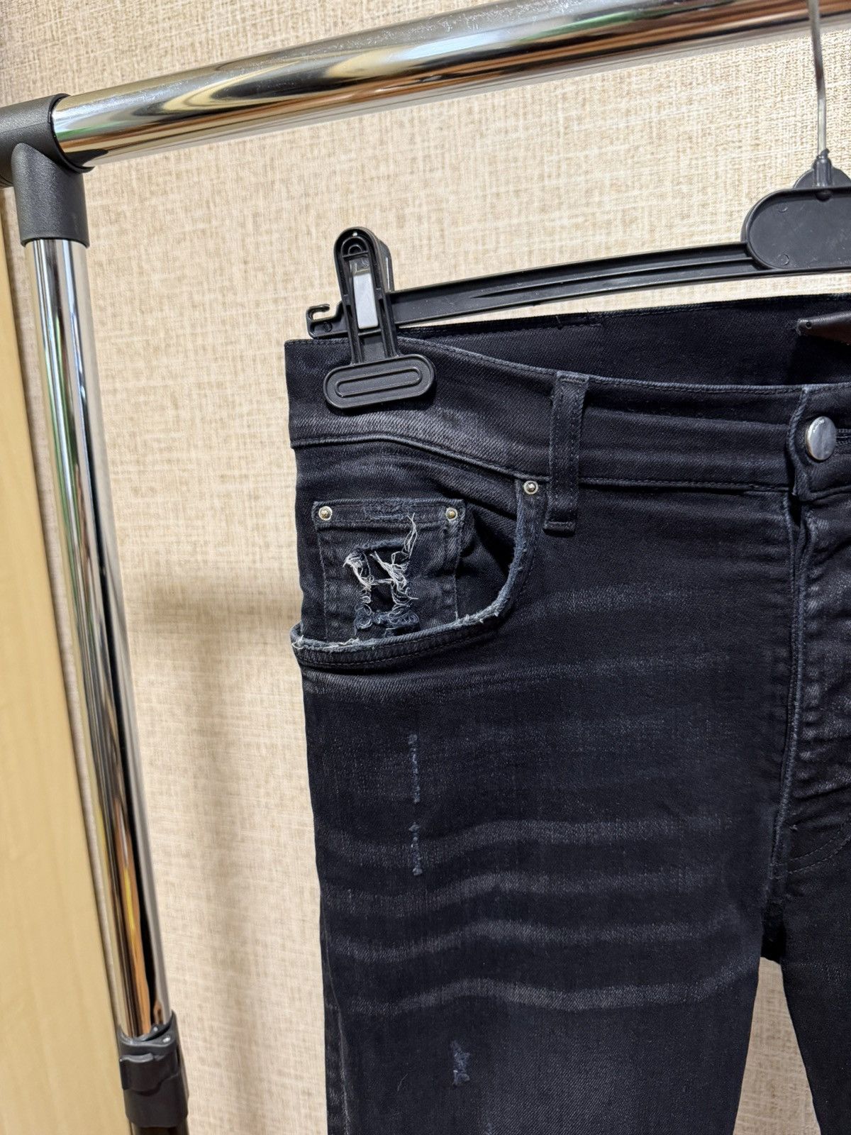 Amiri AMIRI SLASH SLIM JEANS IN AGED BLACK Size US 32 / EU 48 - 5 Thumbnail