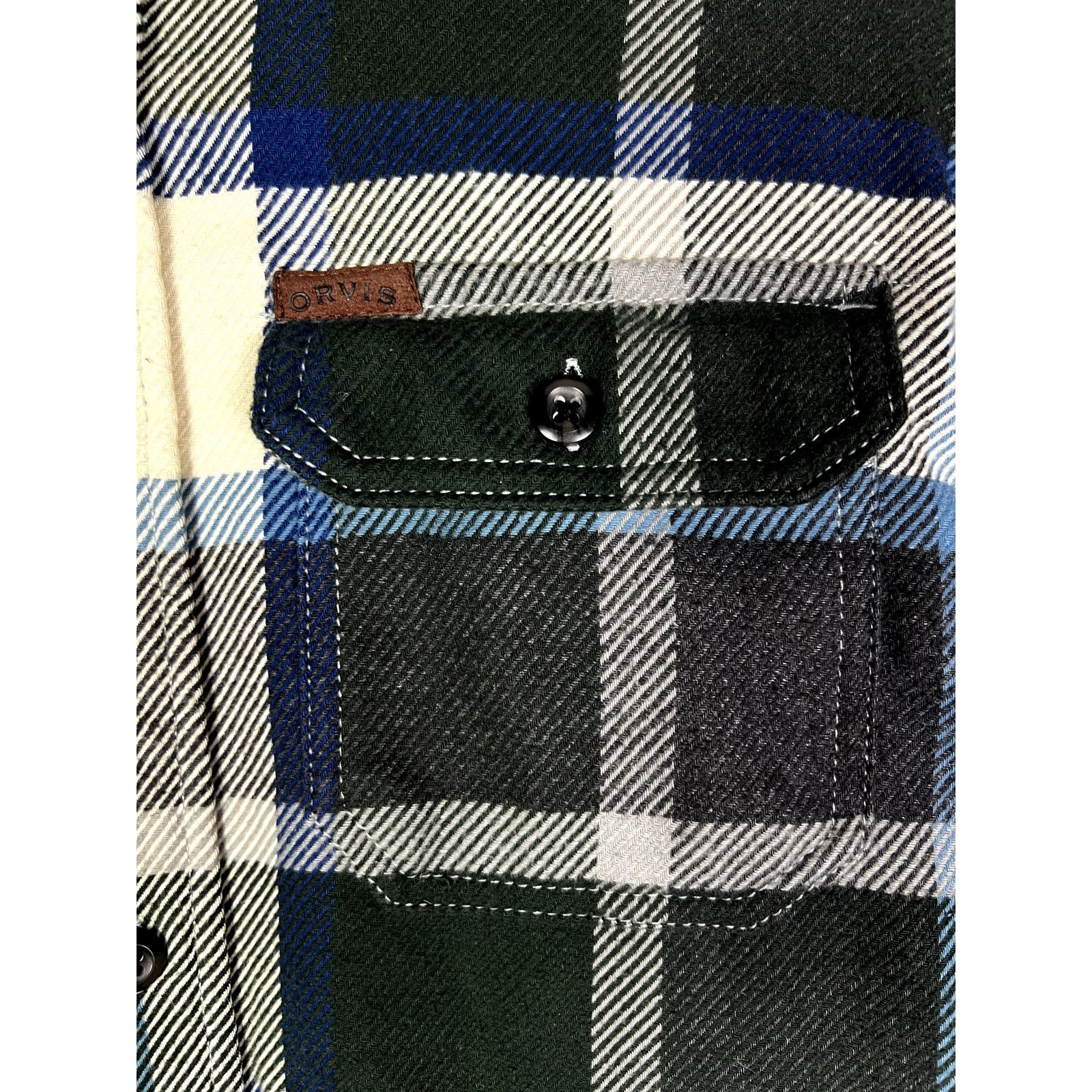 Orvis Men's Orvis Gray Blue Plaid Flannel Button-Down Shirt - M Size US M / EU 48-50 / 2 - 5 Thumbnail