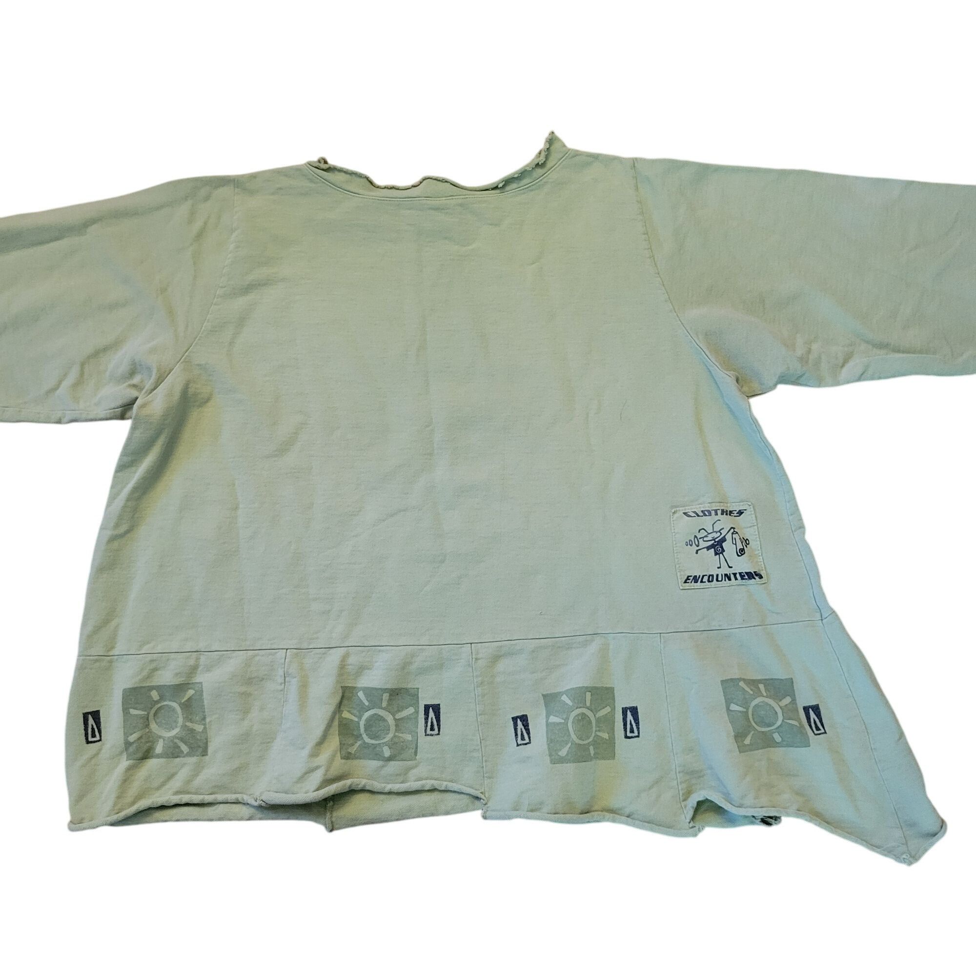 Other Cow Lizard Green Cotton Tunic Top Abstract Print Asymmetrica Size M / US 6-8 / IT 42-44 - 6 Thumbnail