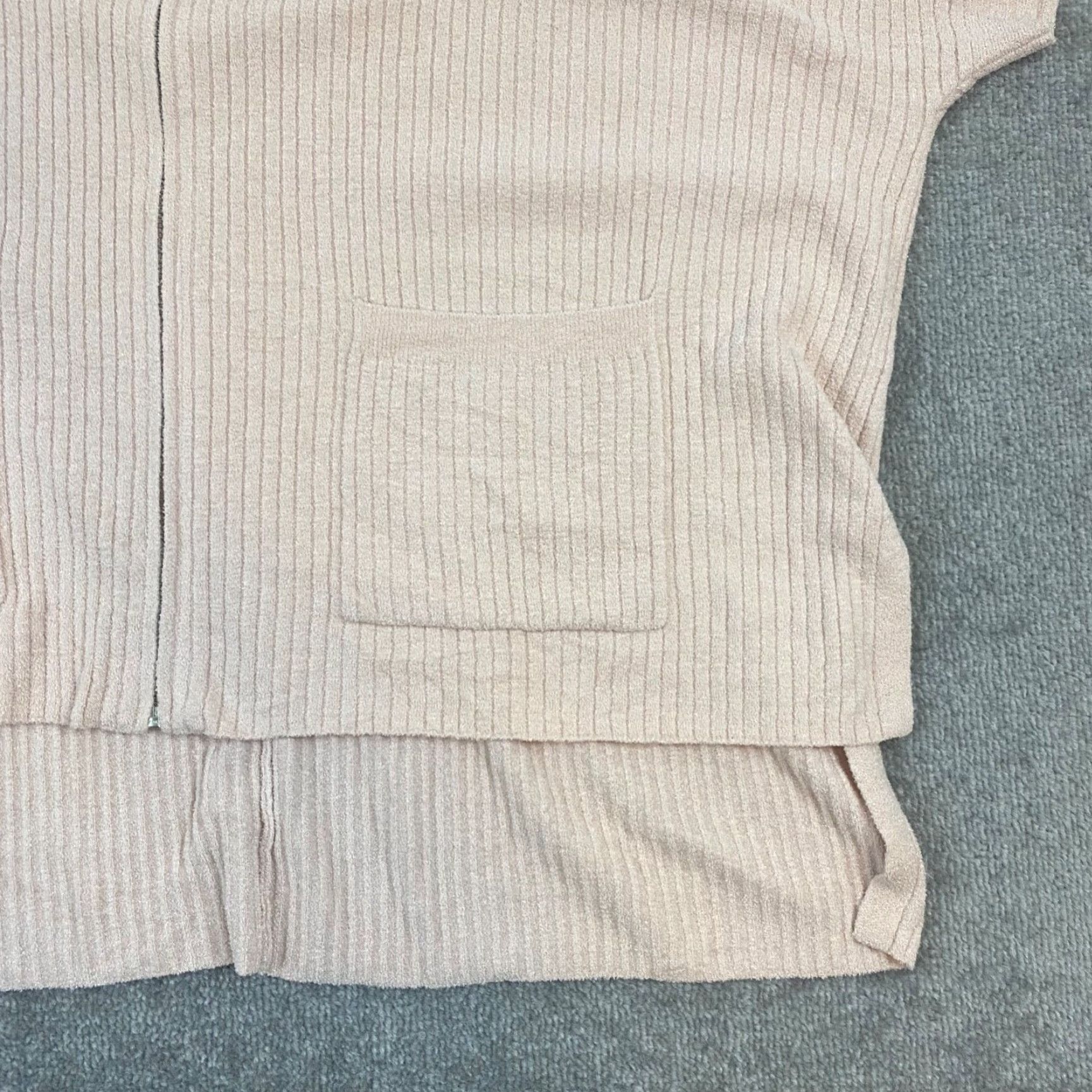 Vintage Barefoot Dreams Cozy Chic Ultra Light Ribbed Zip Poncho Hoodie XXS/XS Pale Pink Size XS / US 0-2 / IT 36-38 - 4 Thumbnail