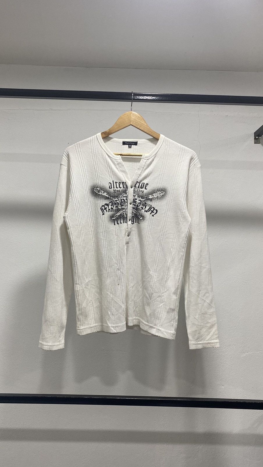 image of Vintage Virgin Voyage Punk Lgb Knit Long sleeve Shirt in White, Men's (Size Medium)
