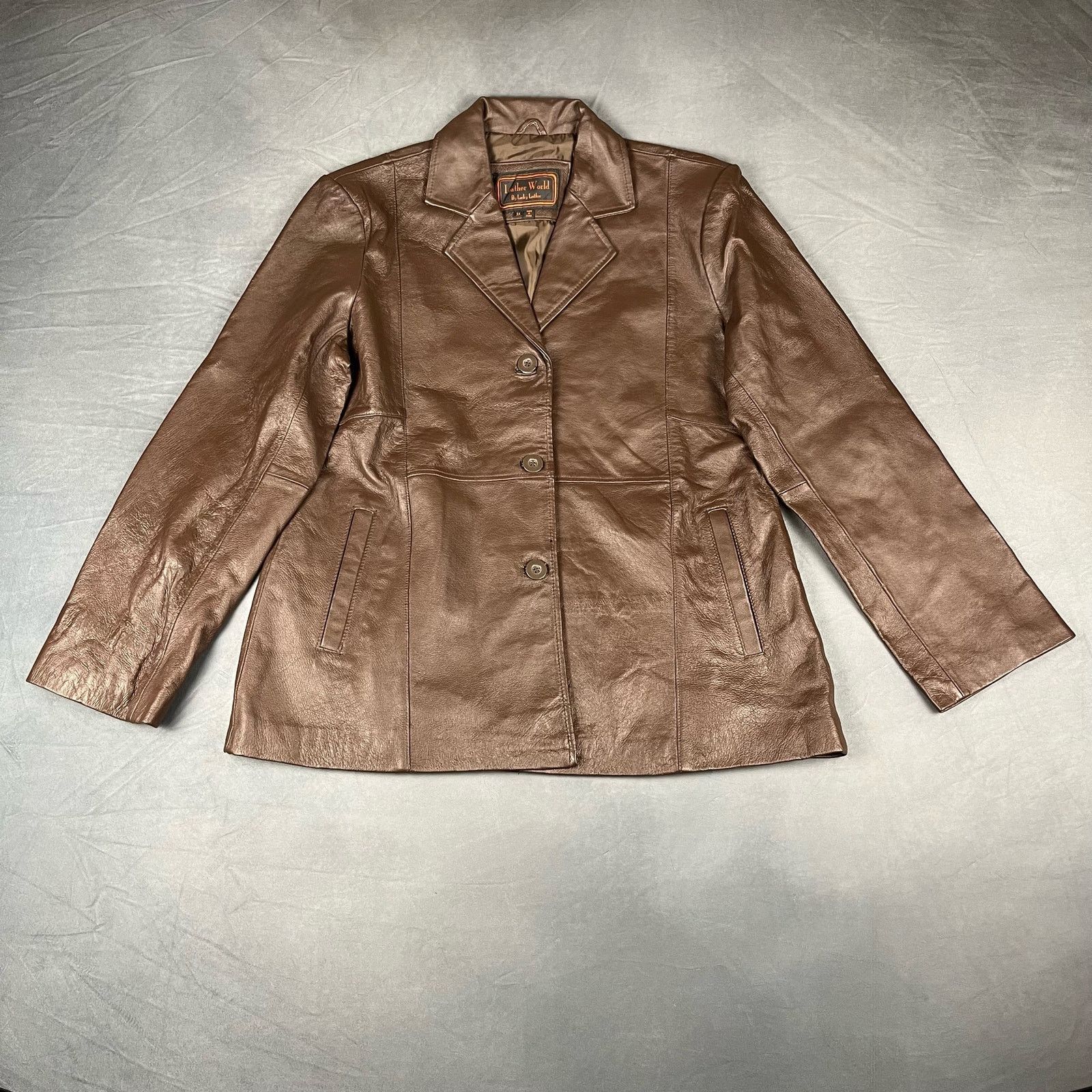 Other Leather World By Lucky Leather 3X Leather Blazer Jacket P-01 Size 3XL / US 20-22 - 1 Thumbnail