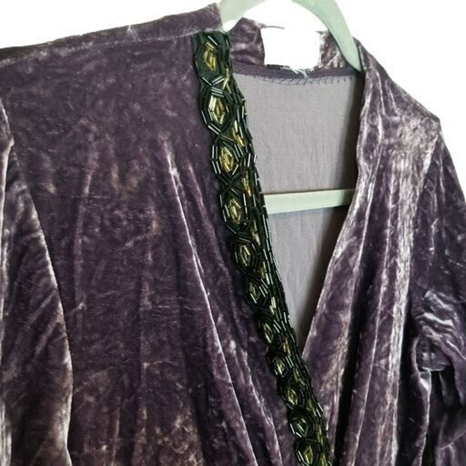 Soft Surroundings Soft Surroundings Velvet Beaded Top Whimsigoth Witchy Vamp Size M / US 6-8 / IT 42-44 - 6 Thumbnail