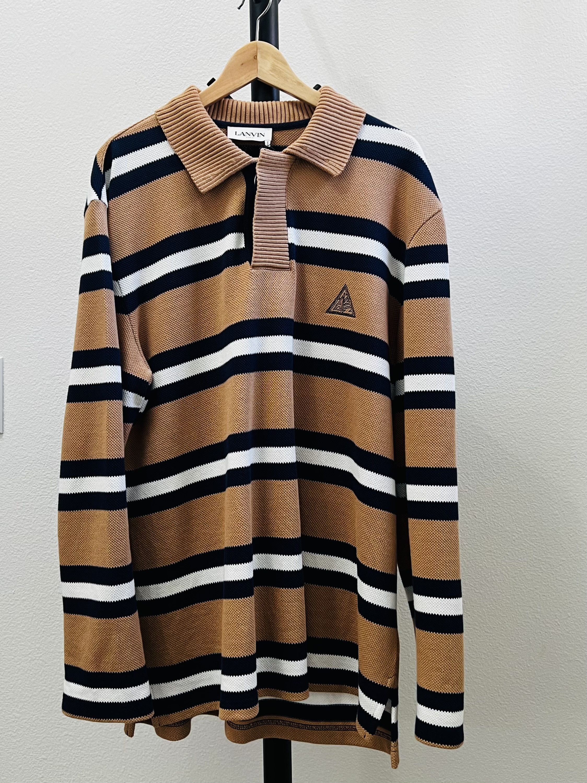 Lanvin LANVIN Oversized Striped Logo Poloshirt Size US M / EU 48-50 / 2 - 2 Thumbnail
