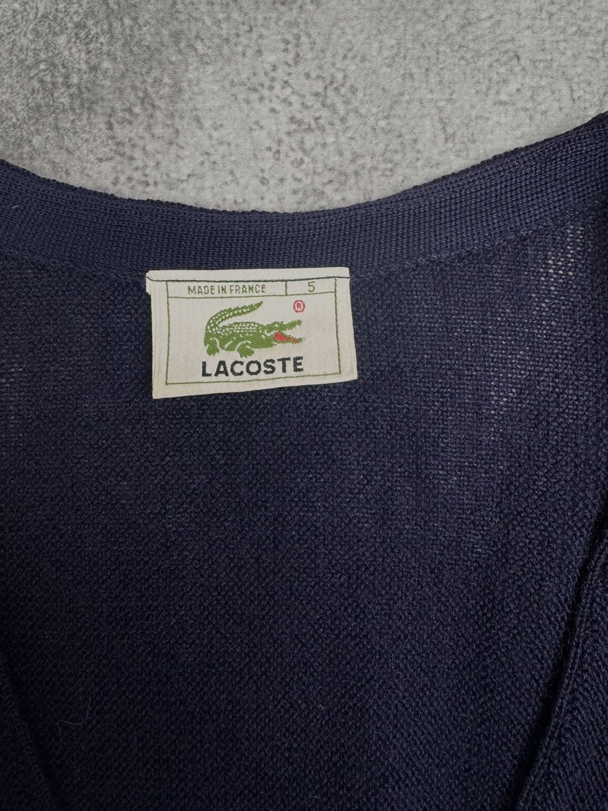 Lacoste Lacoste Men Vintage V-Neck Button Cardigan Navy Blue Casual Size US L / EU 52-54 / 3 - 3 Thumbnail
