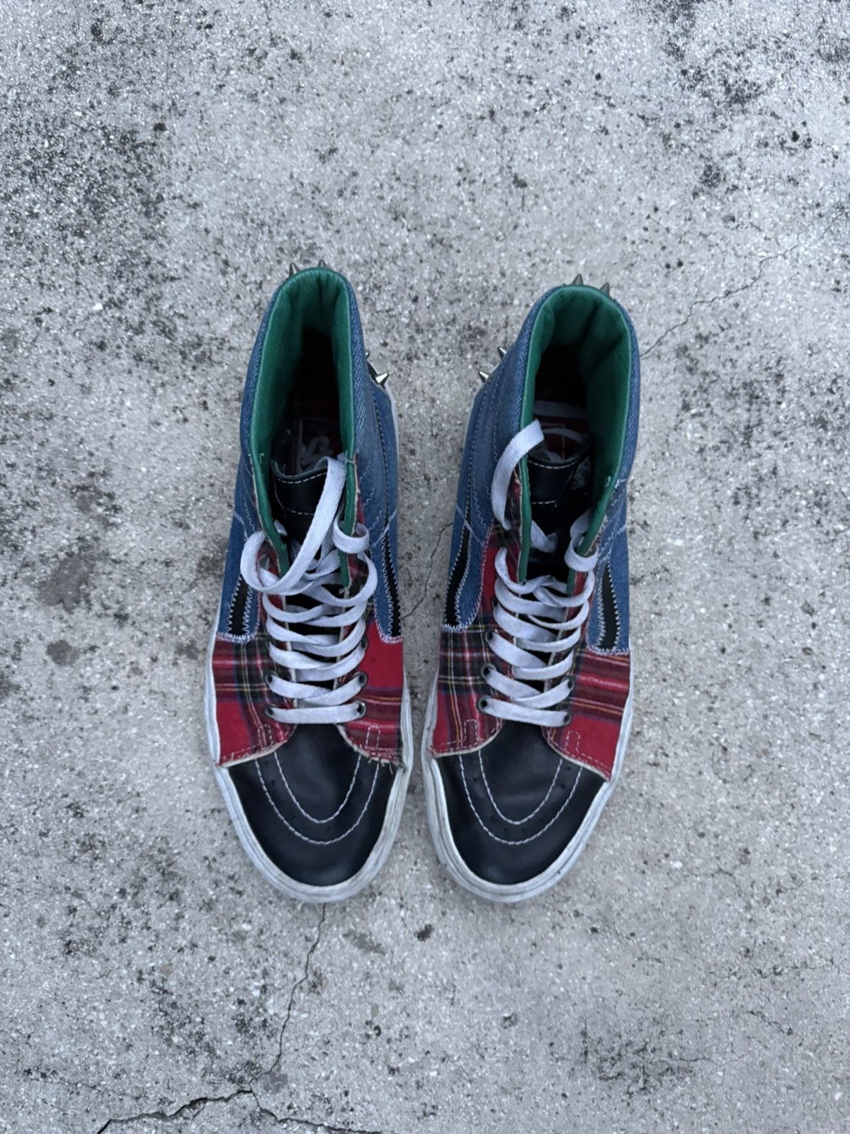 Vans Vans Sk8-Hi Tartan Daze Leather Denim Studded Men's Size 9 Size US 9 / EU 42 - 4 Thumbnail