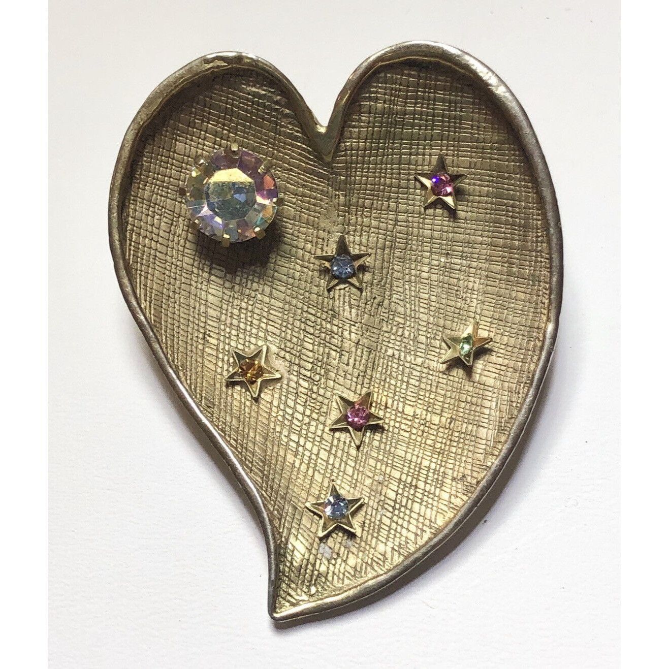 Vintage Vintage Signed Kramer New York Heart Star Rhinestone Brooch Size ONE SIZE - 4 Thumbnail