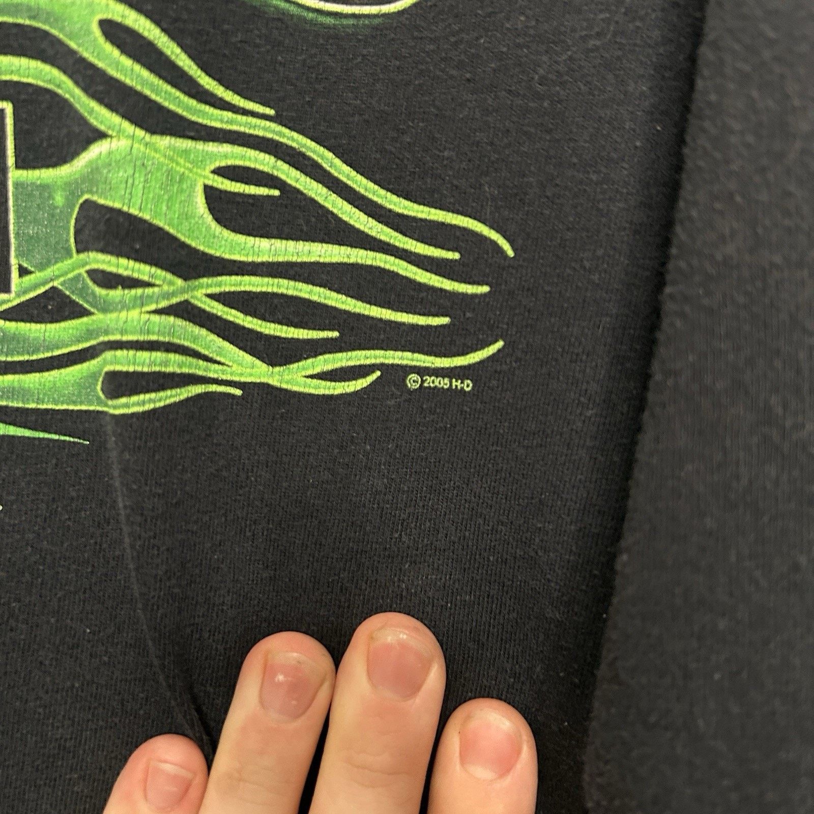 Harley Davidson Vintage Harley Davidson Flames Long Sleeve “Green Black” Size US L / EU 52-54 / 3 - 6 Thumbnail