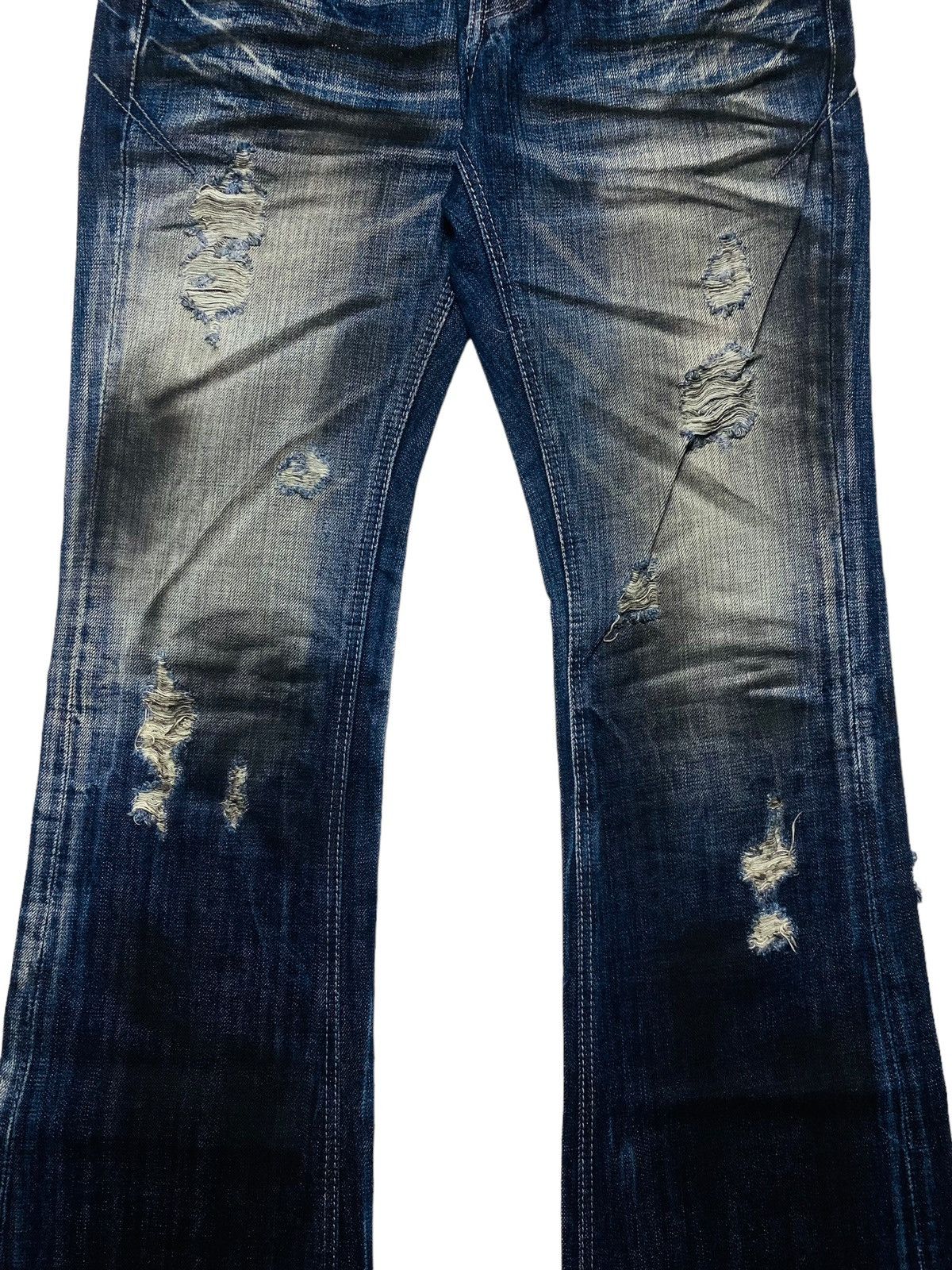 14th Addiction 2000s FUGA - Dirty Washed Flared Denim Pants Size US 29 - 4 Thumbnail