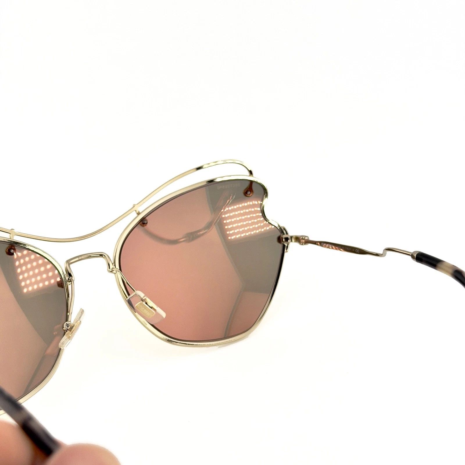 Miu Miu MIU MIU MU56RS SCENIQUE 56R Gold Mirrored Fashion Sunglass Size ONE SIZE - 8 Thumbnail