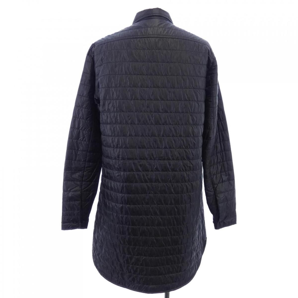 Shirt Nylon Long Length Half Button Up Plain Navy