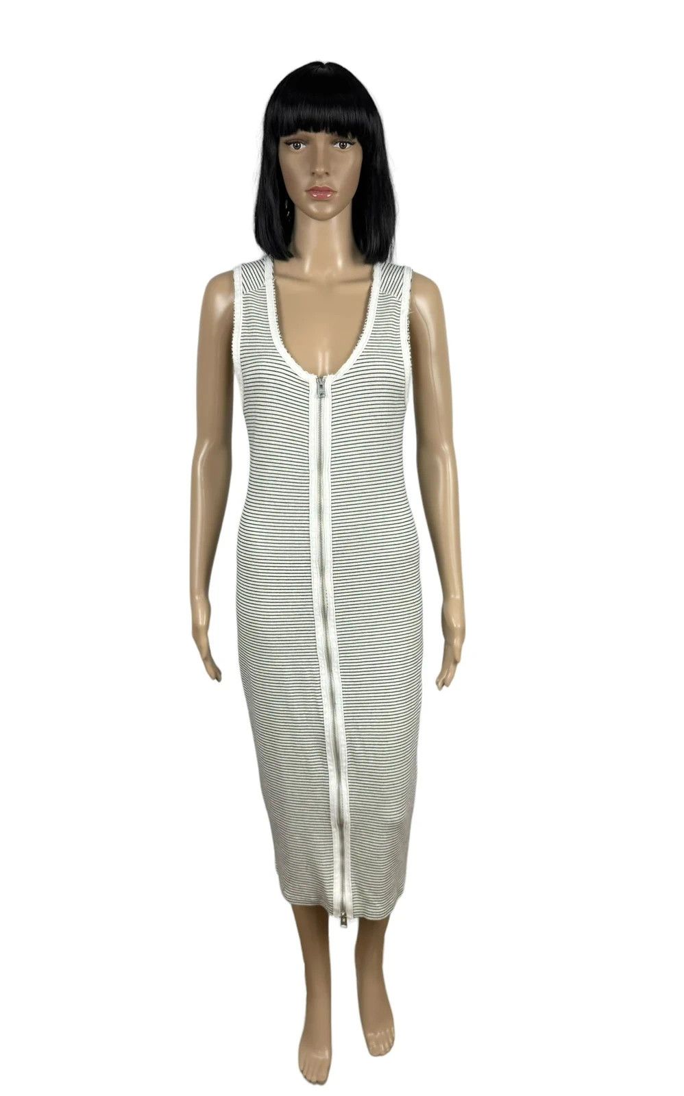Allsaints Allsaints Alicia Striped Bodycon Dress Full Zip UK12 EU40 Size M / US 6-8 / IT 42-44 - 1 Thumbnail